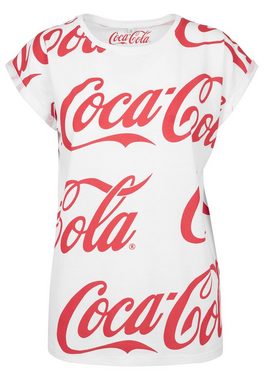 Merchcode Kurzarmshirt Merchcode Damen Ladies Coca Cola AOP Tee (1-tlg)