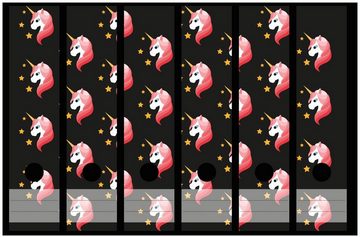 Wallario Etiketten Einhorn Muster - Süße rosa Einhörner mit Sternen, Ordnerrücken-Sticker in verschiedenen Ausführungen