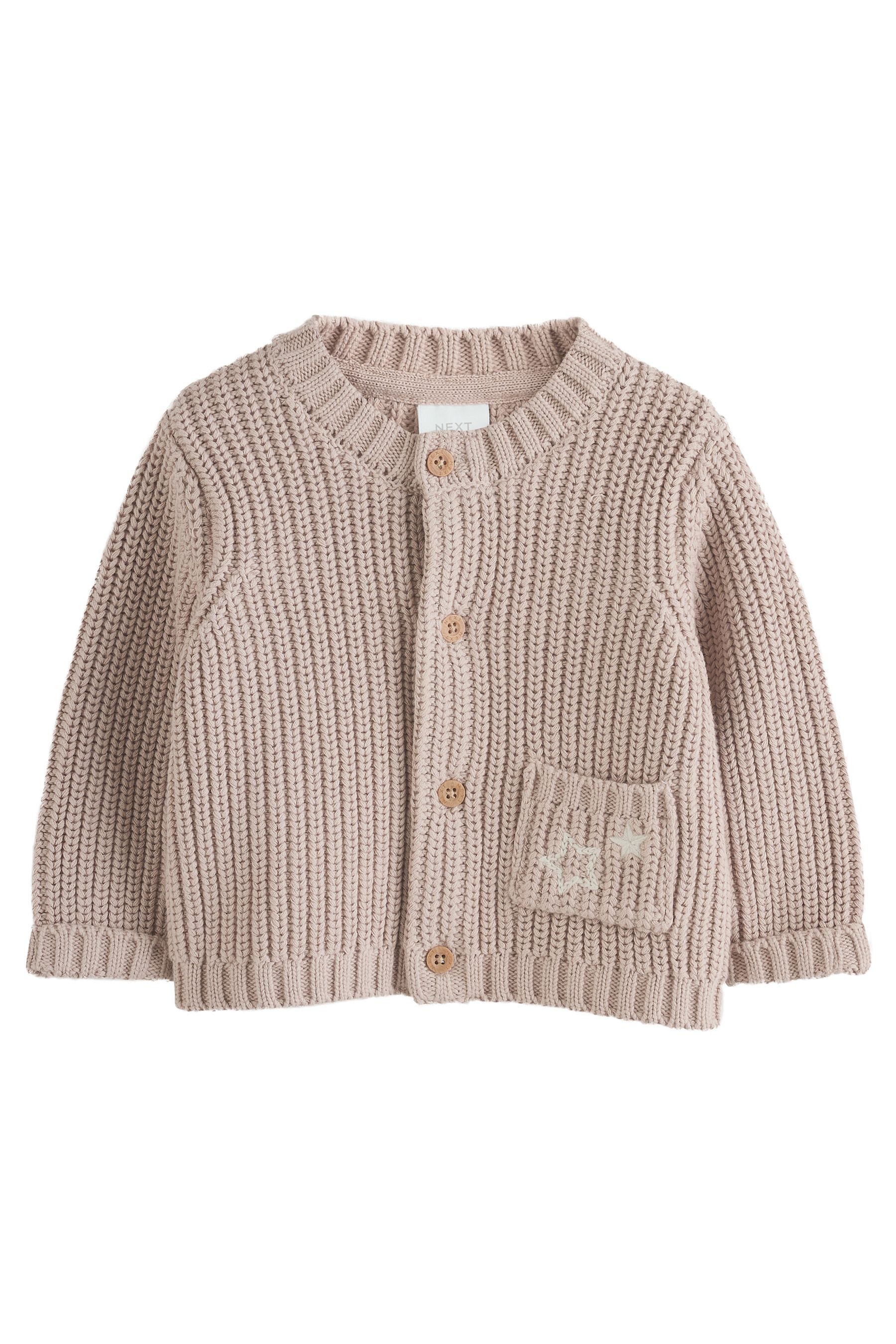 Strickjacke Baby-Strickjacke mit Stickerei