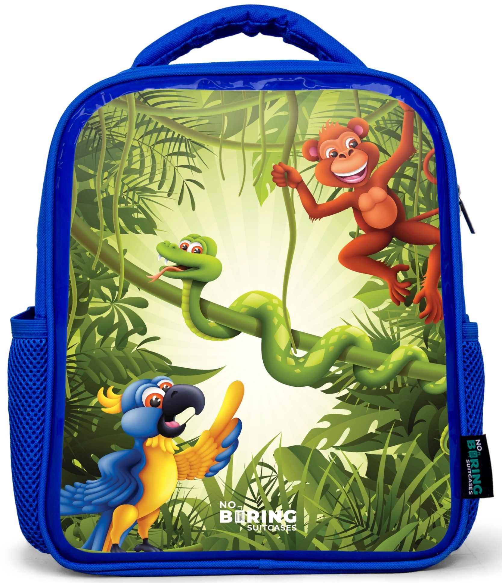 Rucksack Blau - Tiere im Dschungel