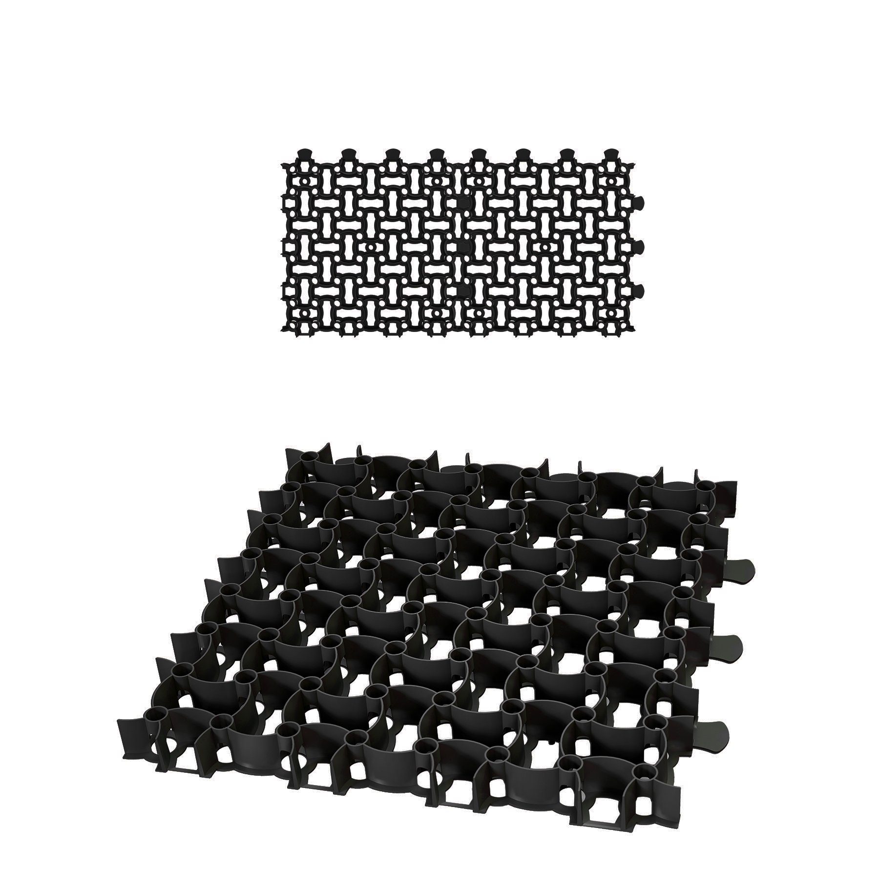 BigDean Rasengitter 2x Paddockplatte SCHWARZ 50x50cm Reitplatzmatten Rasenmatten Rasenwabe, 50x50 cm, Set, 2-St., Rasengitter, UV-Beständig, Leichtverlegbar, Belastbar, Erosionsschutz