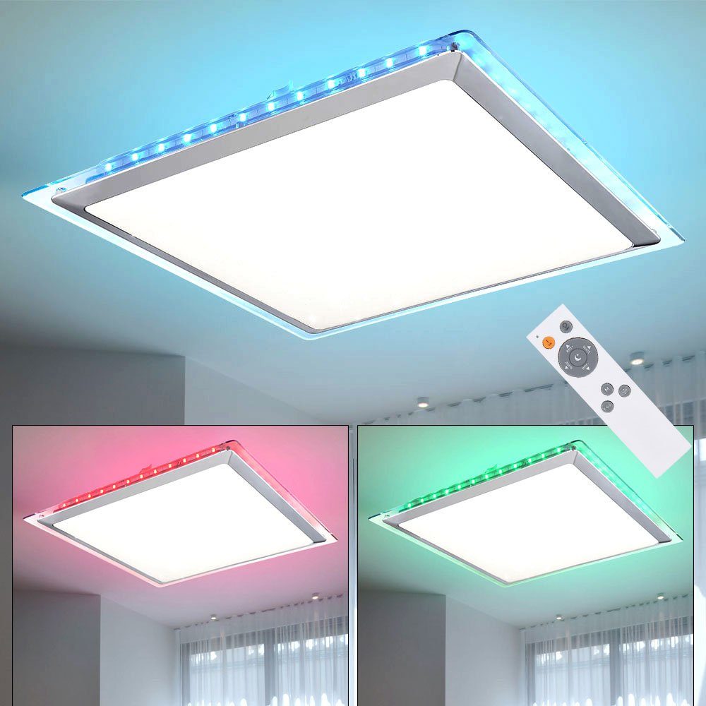 etc-shop LED Deckenleuchte, LED-Leuchtmittel fest verbaut, Kaltweiß, Warmweiß, Neutralweiß, Tageslichtweiß, Farbwechsel, RGB LED Panel Sterneneffekt Tageslicht Decken Lampe Wohn Zimmer