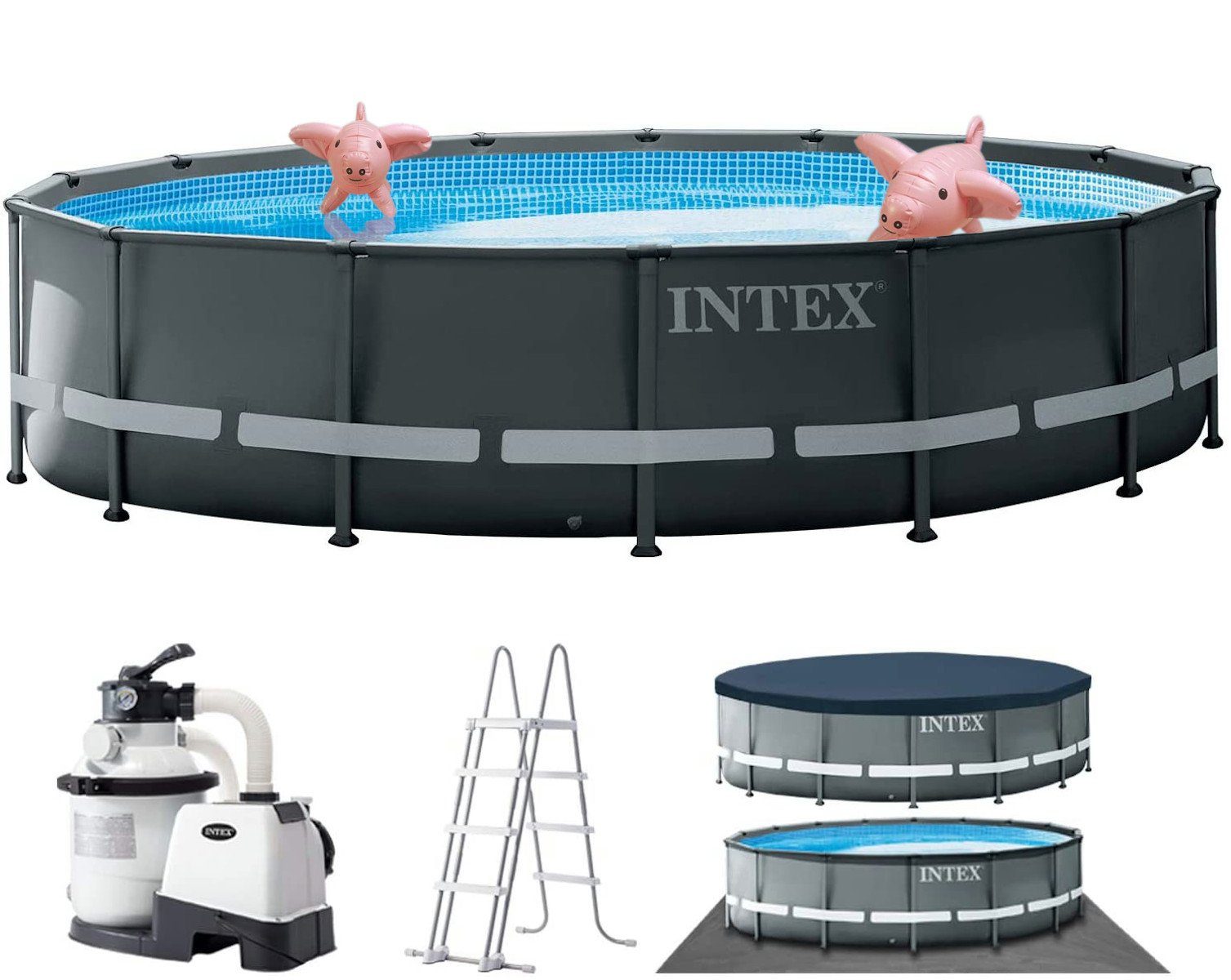 Intex Pool INTEX 26326GN - Ultra XTR FramePool-Set (488x122cm) + Schwimmtiere