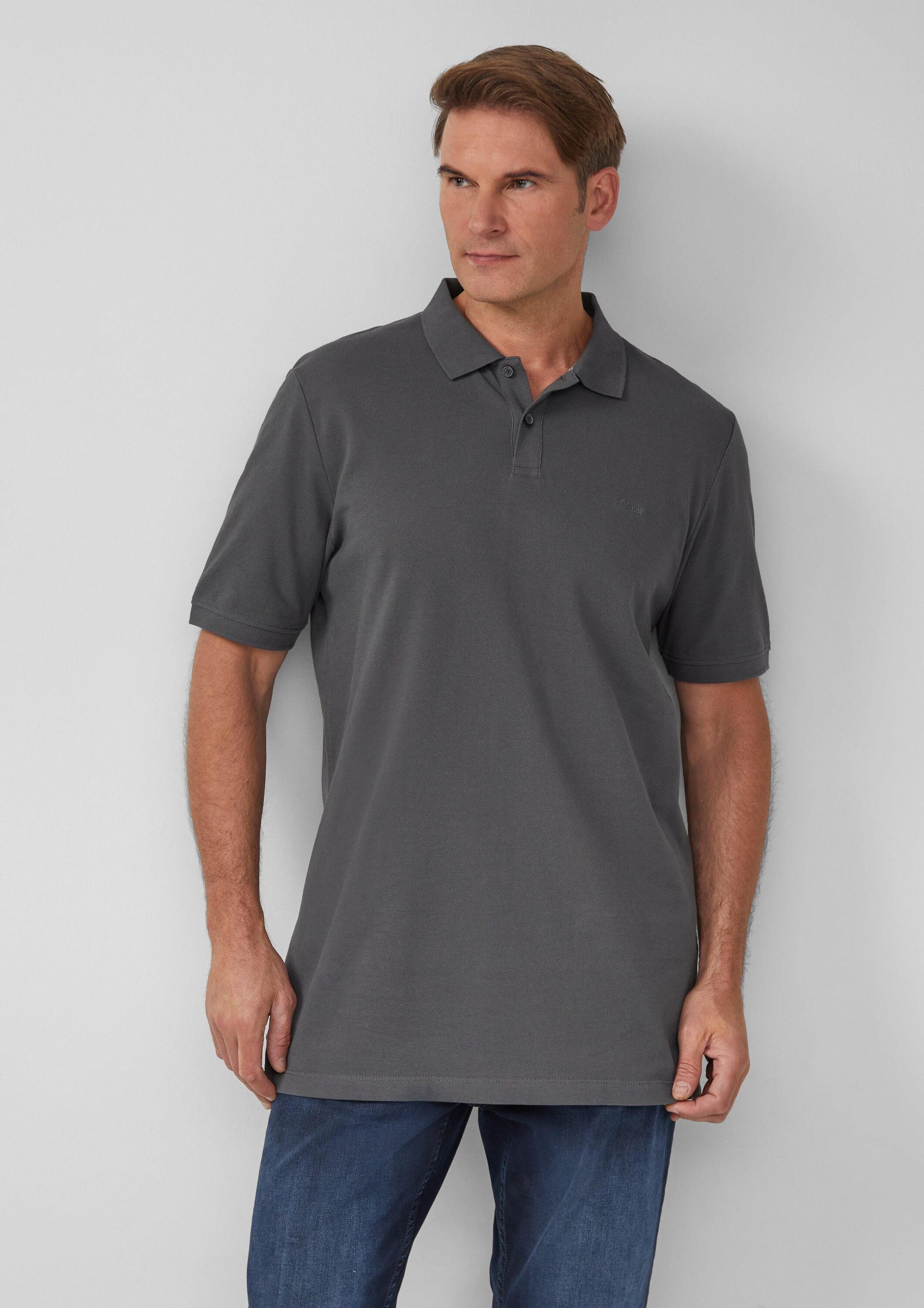 s.Oliver Kurzarmshirt Polo-Shirt Poloshirt aus Baumwollpiqué günstig online kaufen