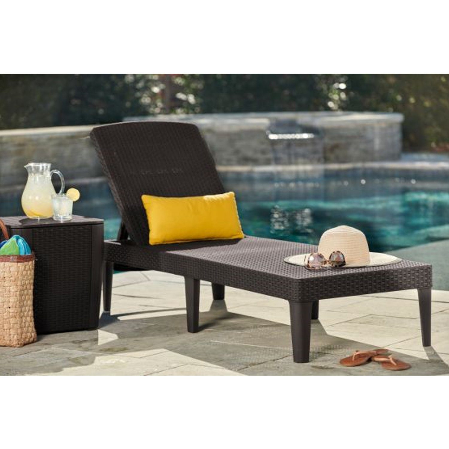 Allibert Gartenliege Jaipur Sun Lounger, Neigbare [4 Stufen] Rückenlehne