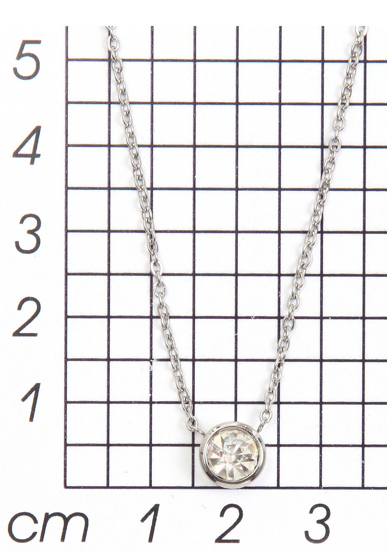 Firetti Kette mit Anhänger dezent, schlicht, klassisch, rund, mit Glasstein