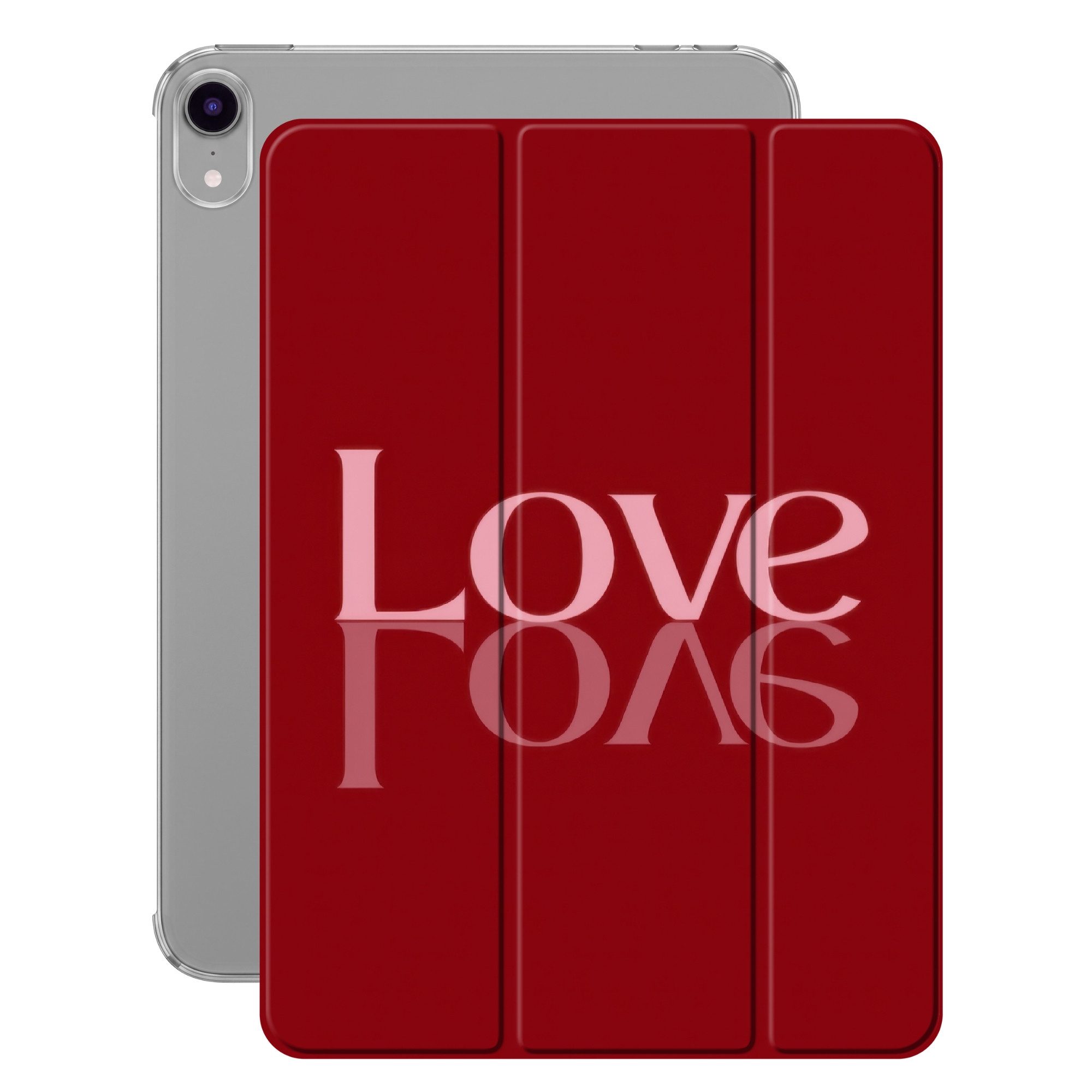 OnlyWow Tablet-Hülle Apple iPad mini (2021) Liebe - Spiegel - Rot, Smart Cover, Trifold, mit Standfunktion, Stoßfest