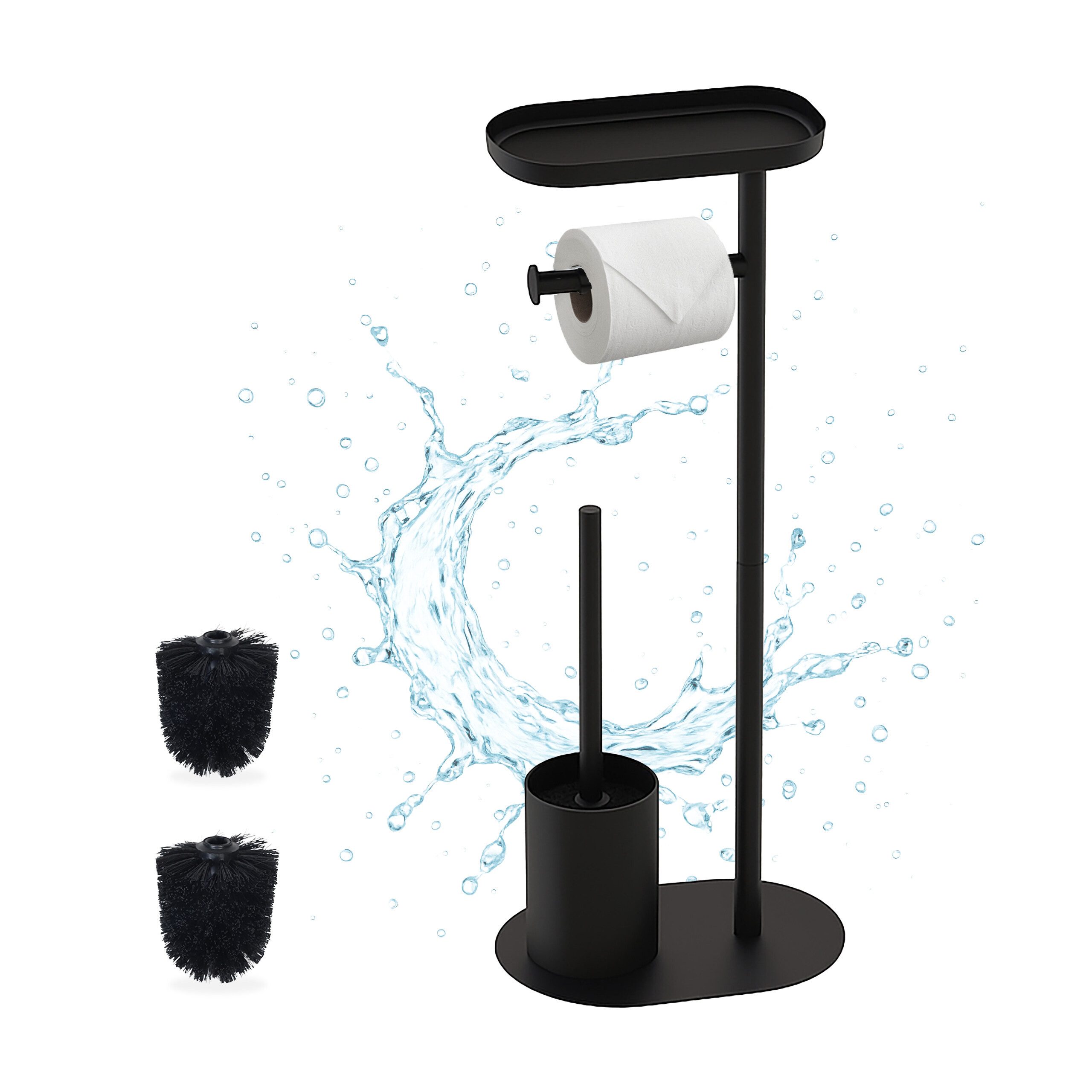 relaxdays WC-Garnitur mit Ablage, (1-tlg), schwarz günstig online kaufen