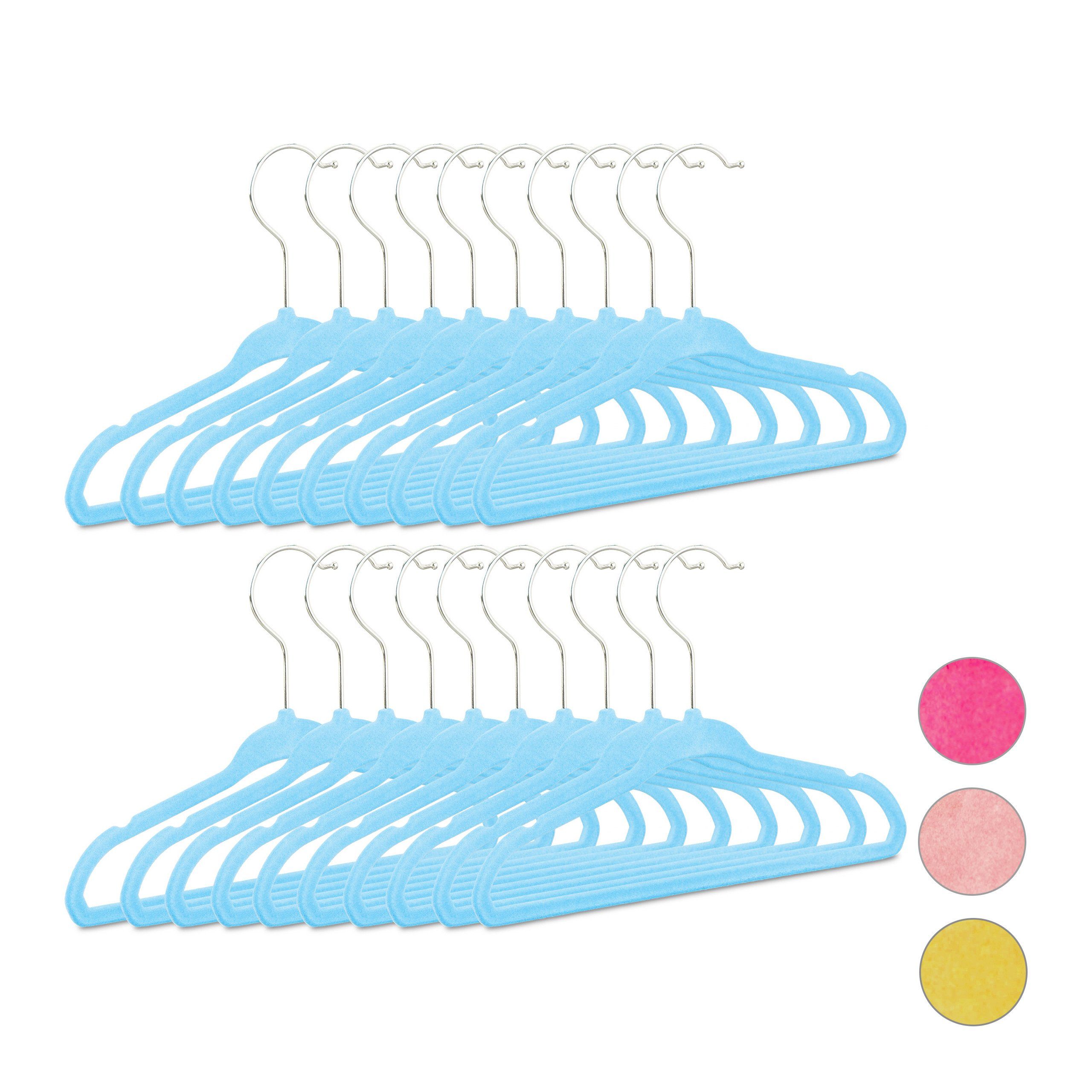 relaxdays Kleiderbügel Kinder 20er Set, Türkis günstig online kaufen
