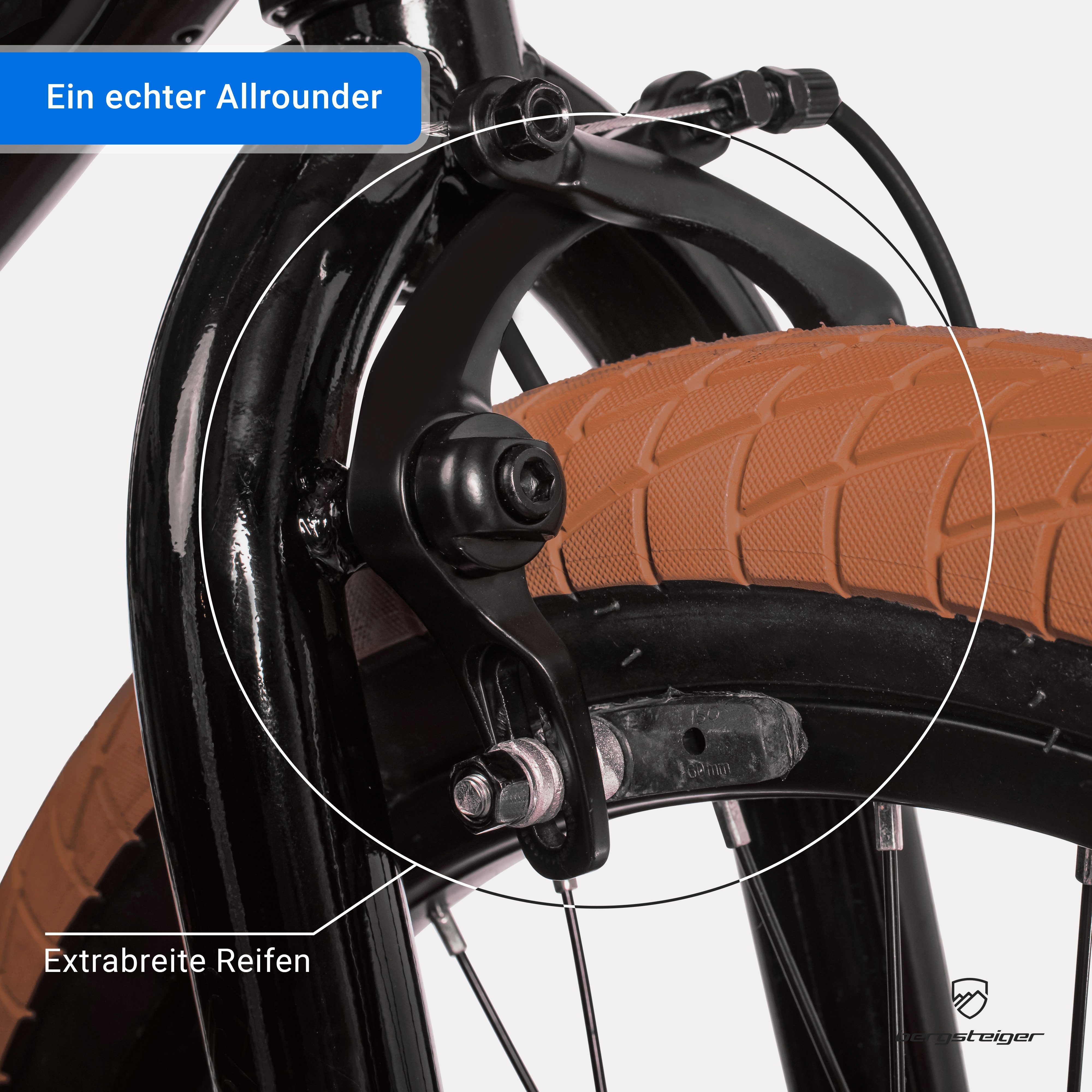 bergsteiger BMX-Rad Halifax 20 Zoll Rotor-System, Gang 360° Schwarz 1 Freestyle, Fatbike, BMX