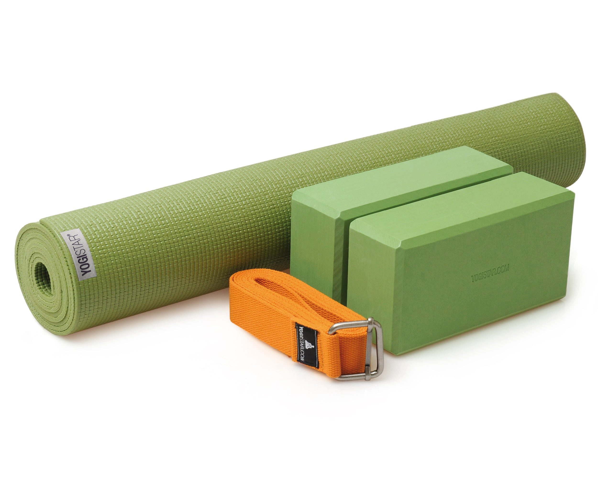 Yogistar Yogamatte Yoga-Set kick it - two (Yogamatte + 2x Yogablock + Yogagurt) (Yogamatte, Yogablock, Yogagurt, 4-St., Yogamatte, Yogablock, Yogagurt), Yoga-Set: Matte, 2 Blöcke, Gurt – ideal für Einsteiger & Profis