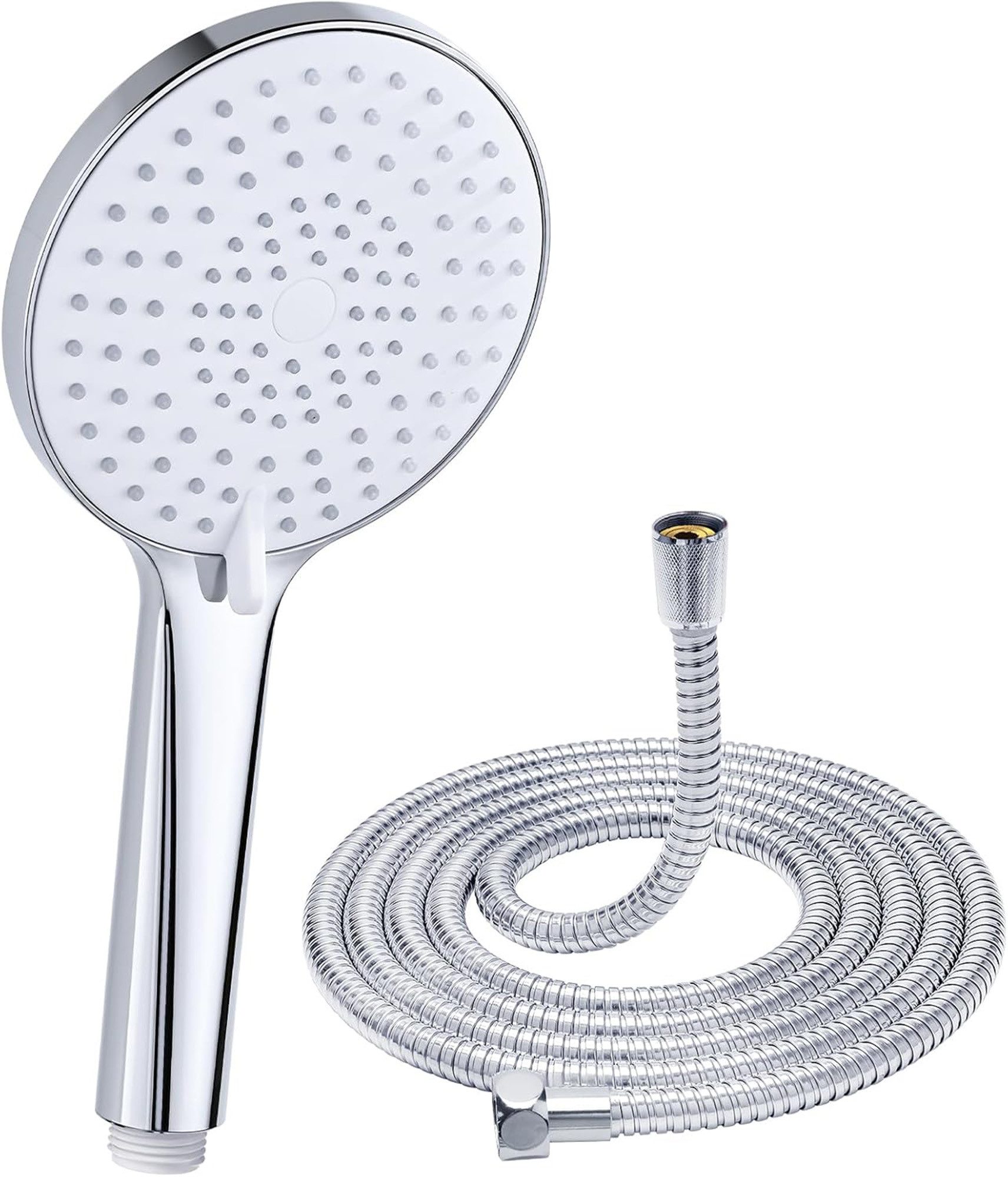 ibettertec Hunde-Handbrause Duschkopf, Handbrause, runde Duschbrause, Hochdruck Duschkopf, (Duschset mit Handbrause und Schlauch, 1-tlg., 1 runder Duschkopf Ø120 mm + 1,6 m Duschschlauch), Hochdruckwirkung, Silikondüsen gegen Kalk