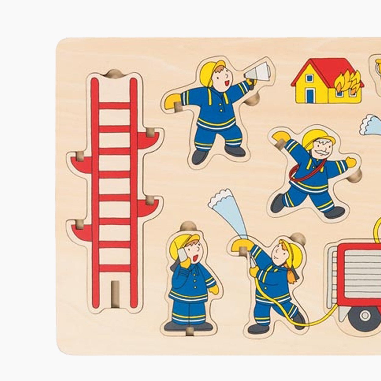 goki Konturenpuzzle Aufstellpuzzle Feuerwehr, 8 Puzzleteile, actiongeladenes Puzzle für kleine Helden