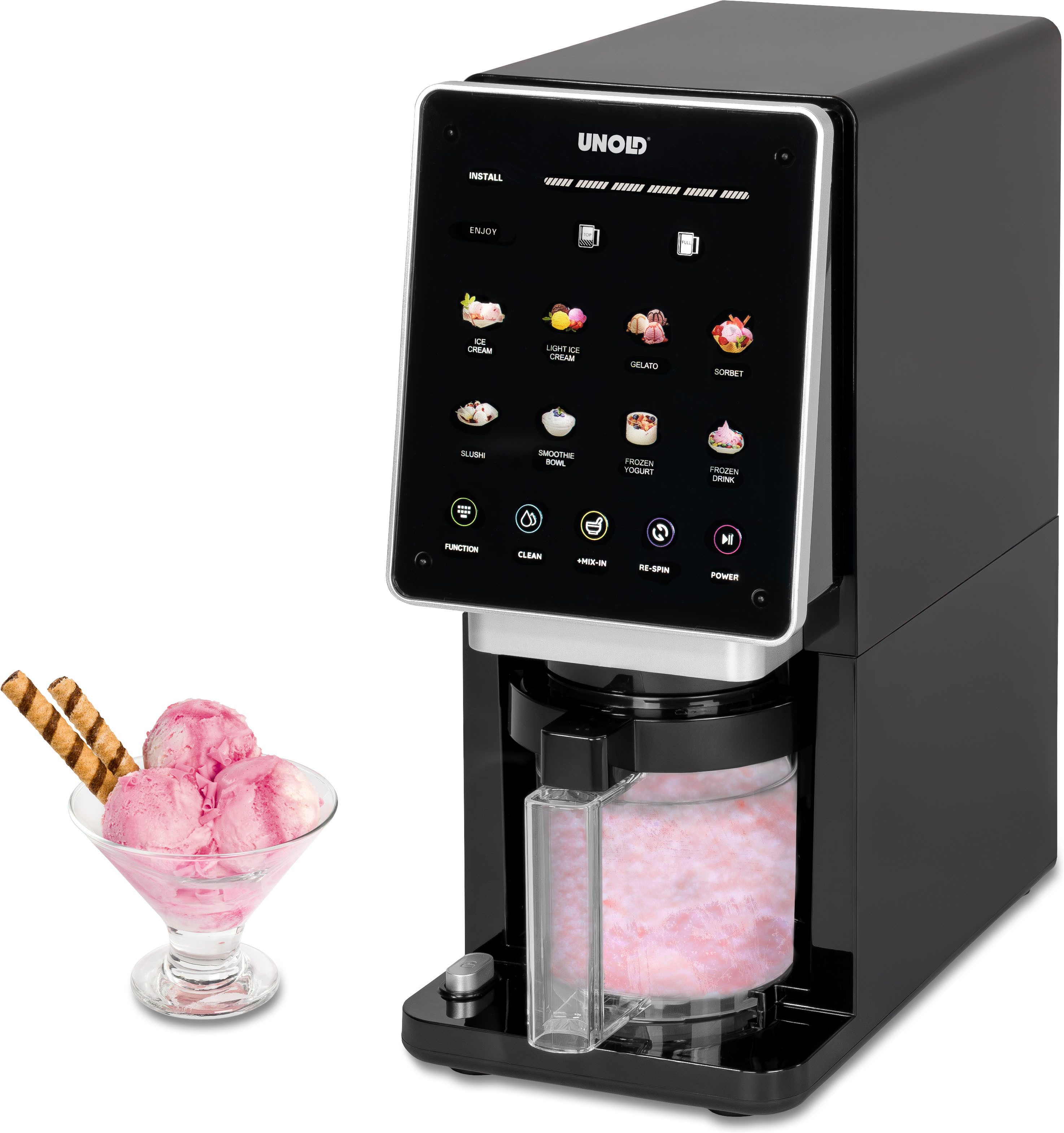 Unold Eismaschine Cream-Dream, 8 vielseitige Programme, 800 W, Inkl. 3 x 500 ml Behälter