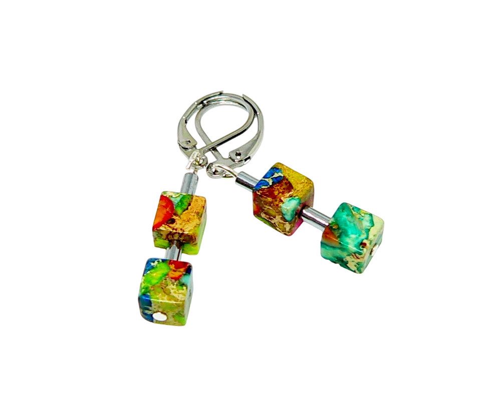 traumschmuck Ohrhänger-Set 213lo Ohrhänger Edelstein Sedimentjaspis Würfel günstig online kaufen