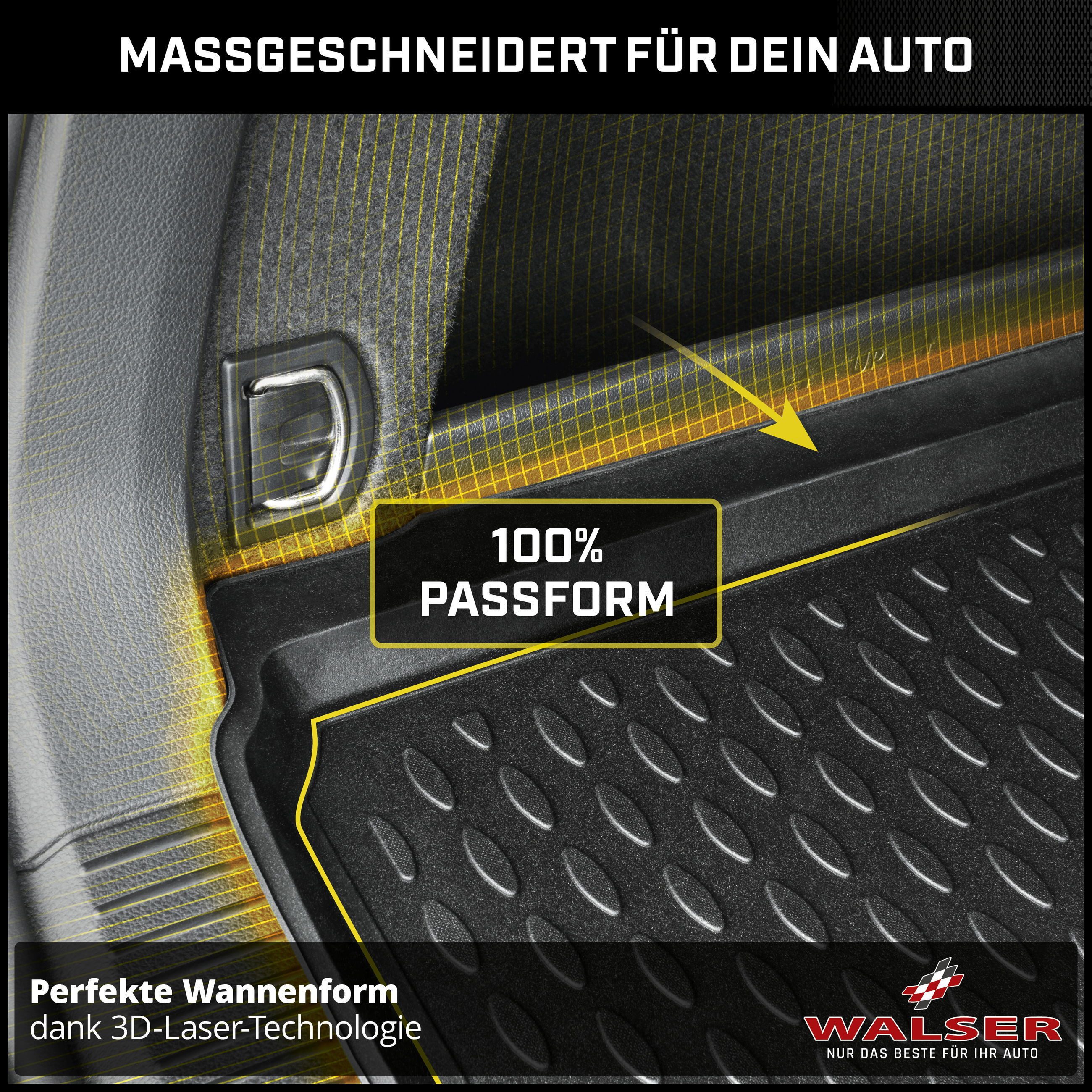 WALSER Boot Liner Boot Mat Custom Fit XTR (1 pc), for VW PASSAT B8 Variant (3G5, CB5), PASSAT ALLTRACK B8 Variant (3G5, CB5) VW PASSAT B8 Variant (3G5, CB5) 08/2014-, VW PASSAT ALLTRACK B8 Variant (3G5, CB5) 05/2015-