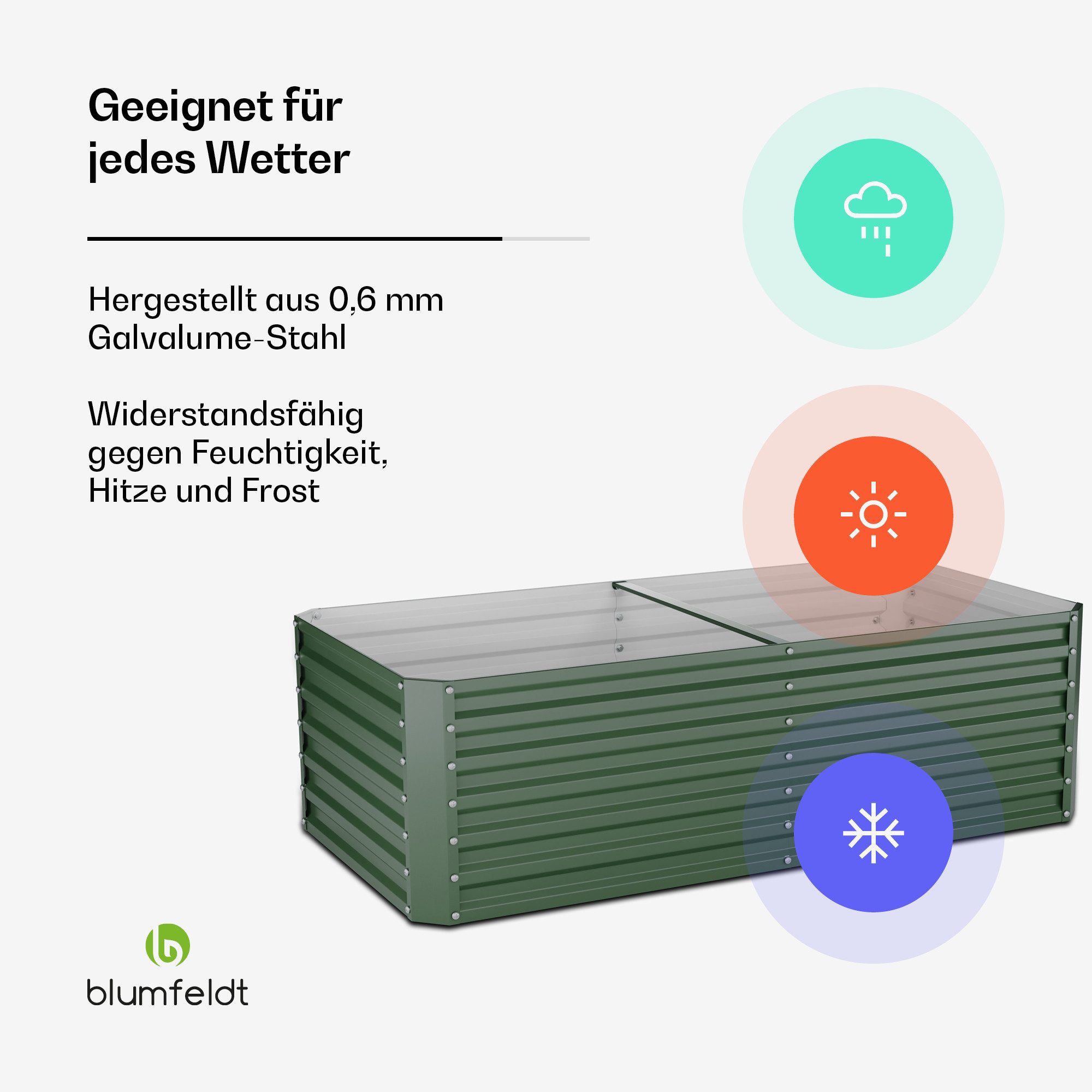 blumfeldt Hochbeet High Grow (Set, Set), Pflanzkübel Outdoor Balkon außen groß Stahl Garten
