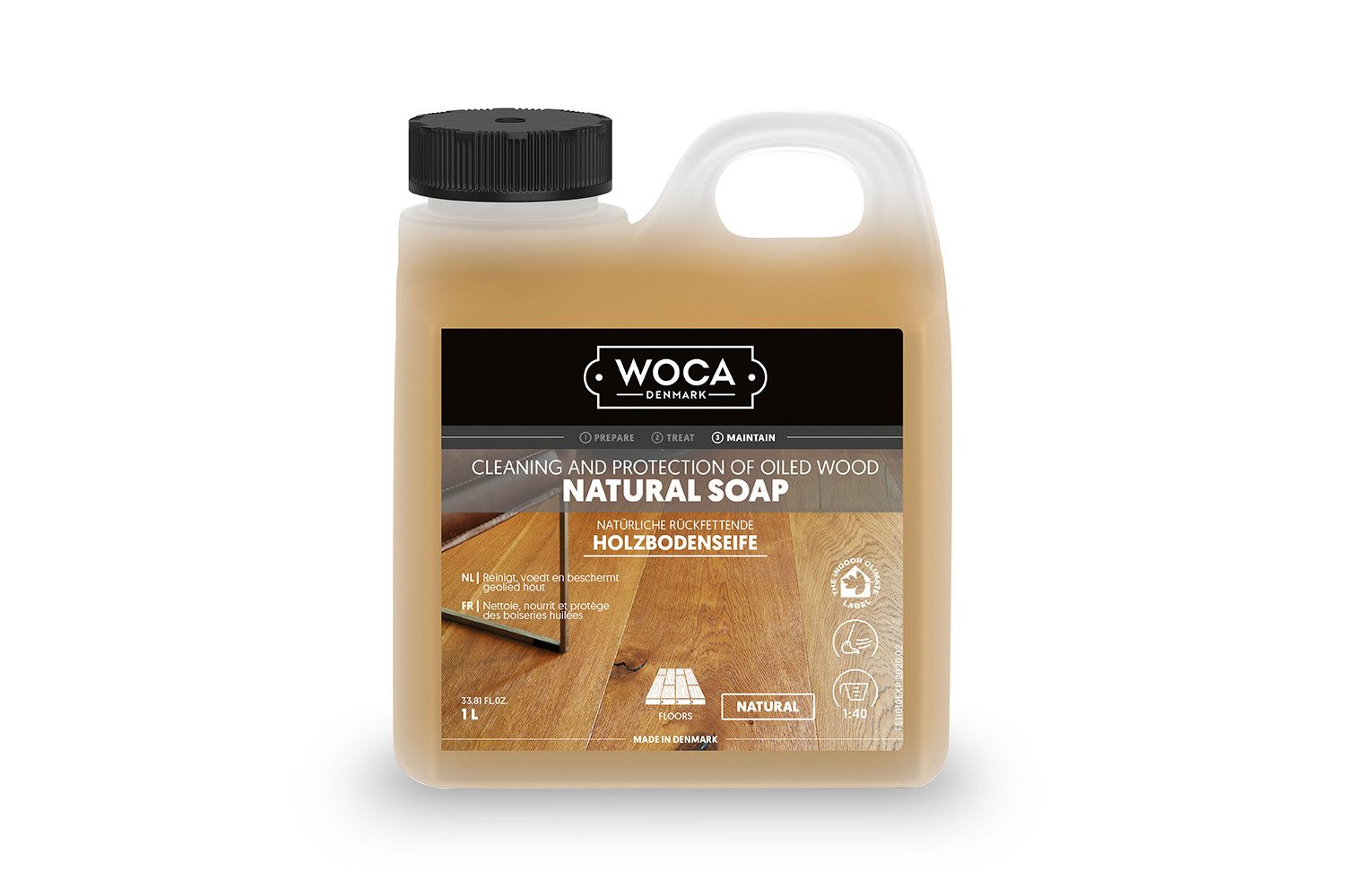 WOCA WOCA Holzbodenseife verschiedene Sorten Parkettreiniger (Holzbodenseife, für Holzfußoden, für Parkettböden, für geölte Böden)