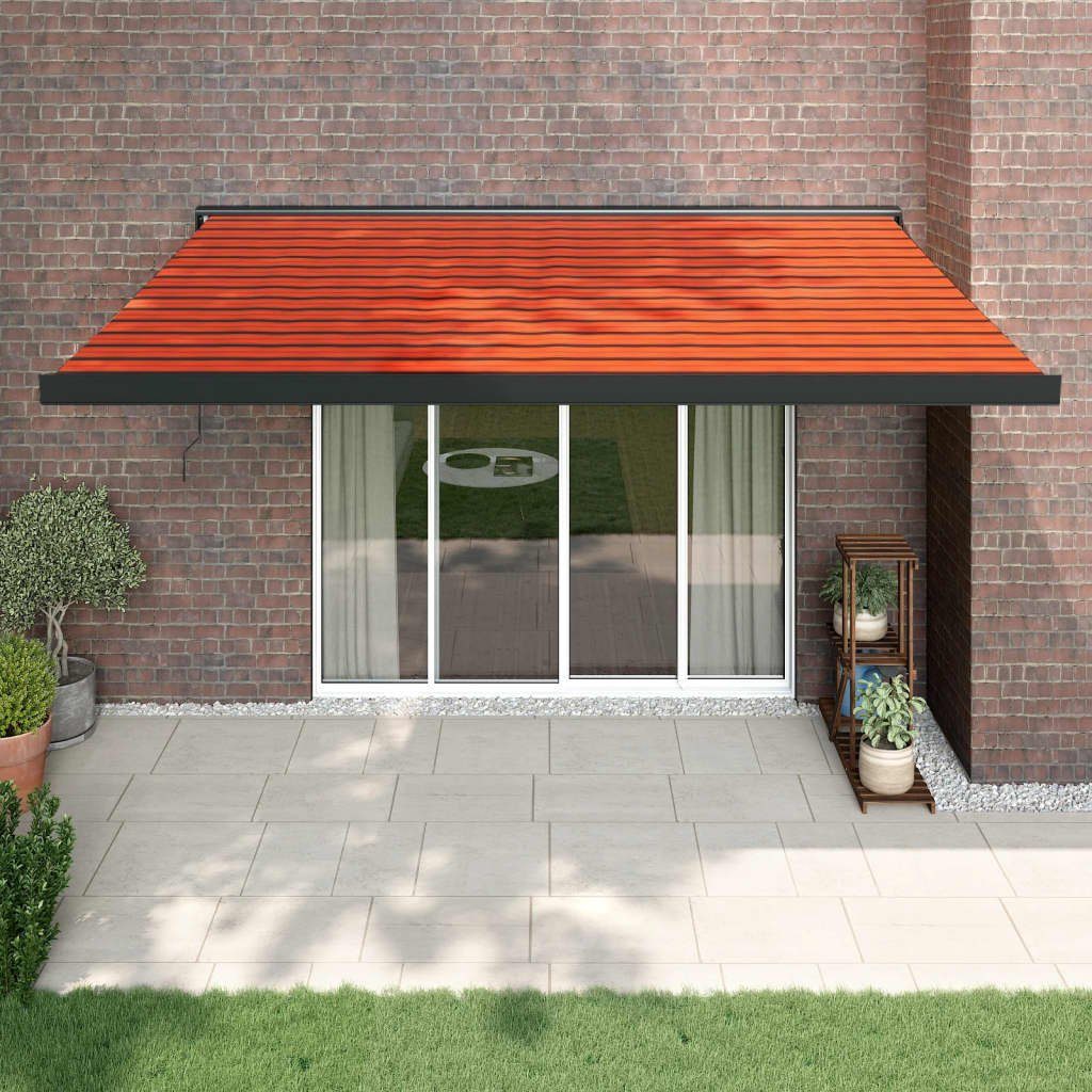 Thumbnail - furnicato Markise Einziehbar Orange und Braun 4,5x3 m Stoff und Aluminium (1-St)