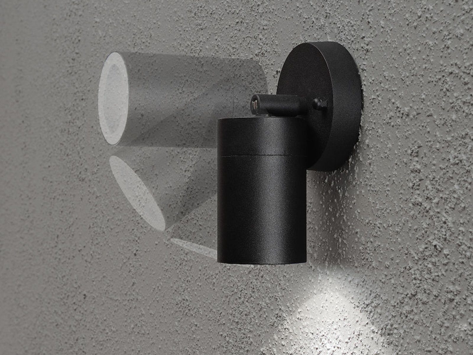 KONSTSMIDE LED Außen-Wandleuchte, LED wechselbar, warmweiß, Fassadenlampe schwenkbar, Terrassenleuchten Hauswand, Schwarz H: 15cm