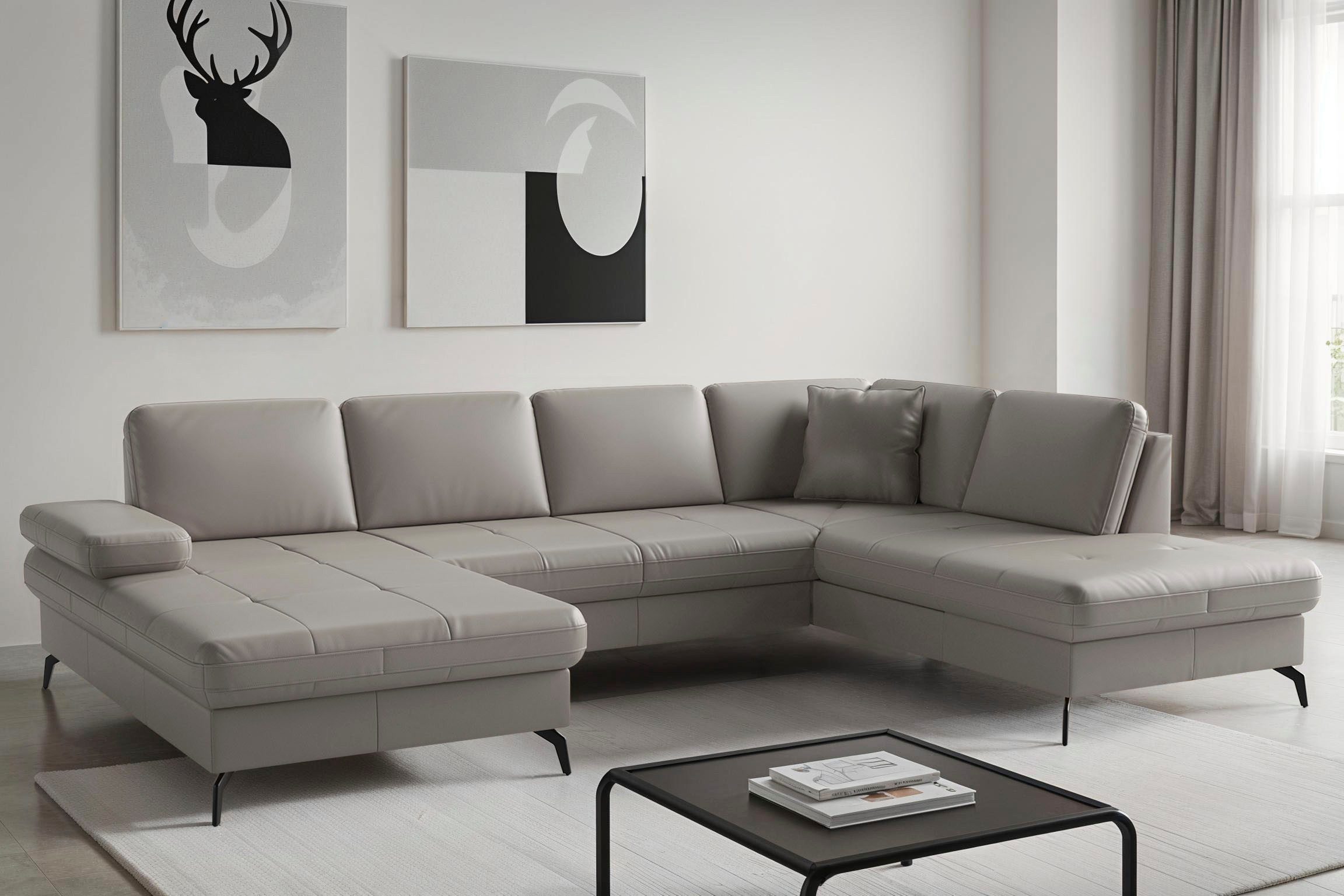 sit&more Wohnlandschaft Morris Jubi, Breite 300 cm, mit Armteilfunktion, optional mit Bettfunktion, Sofa U-form