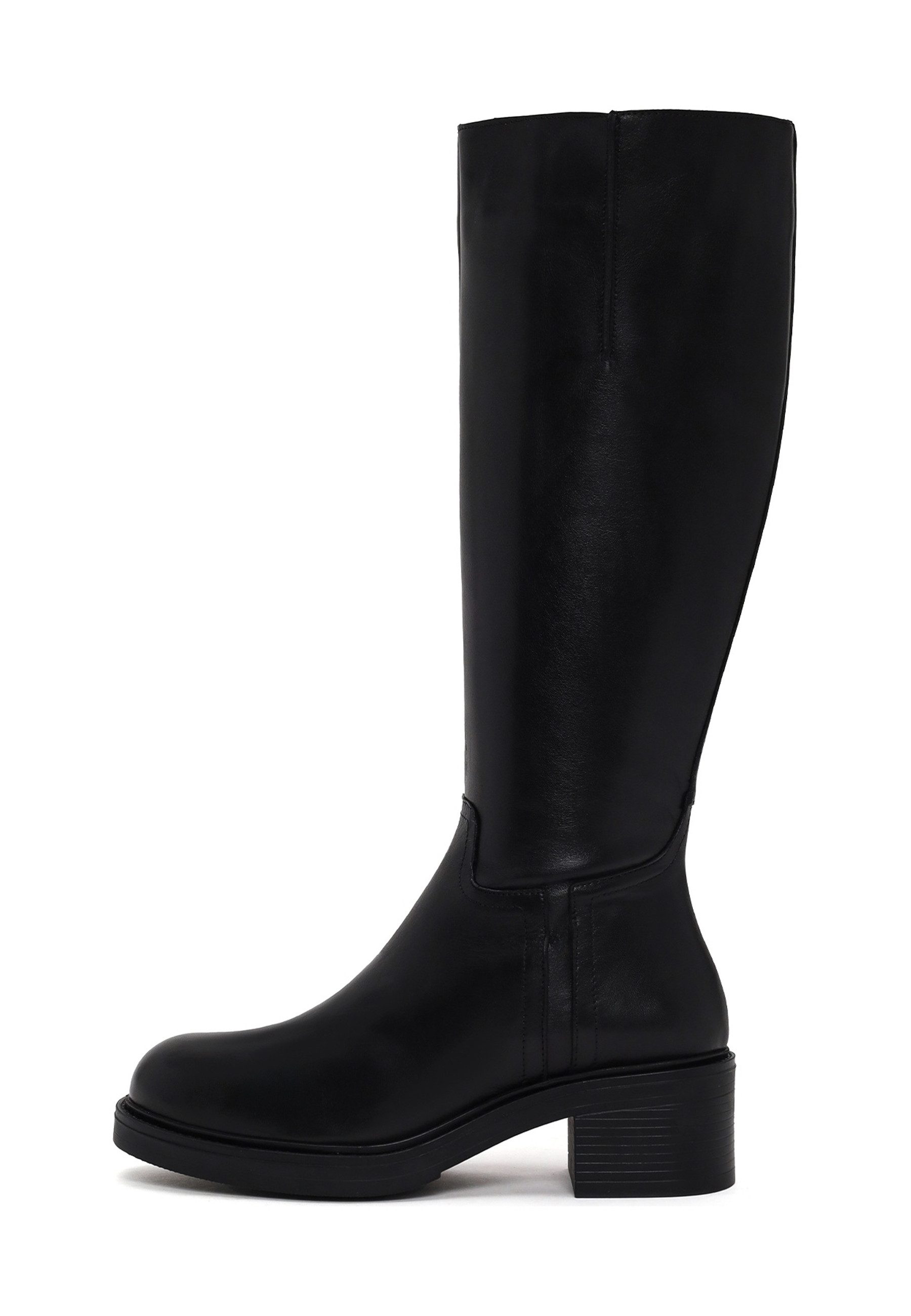 Derimod Leder-Kniehochstiefel Mit Blockabsatz Bootsschuh