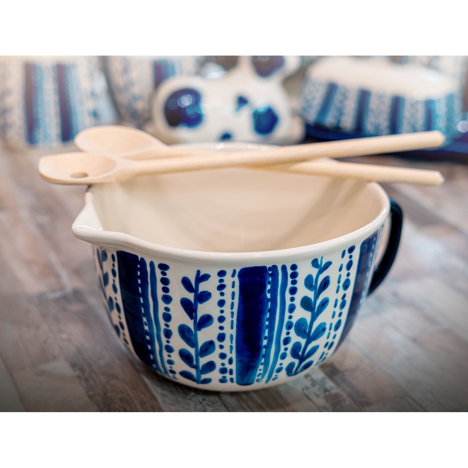 Neuetischkultur Rührschüssel gemustert, Landhaus Rührschüssel (1-tlg) Keramik Keramik