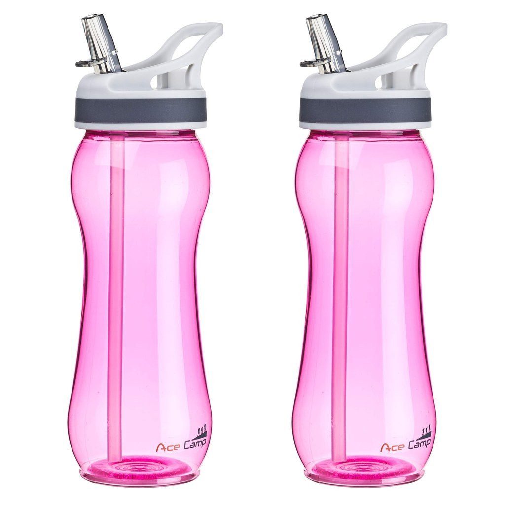 AceCamp Trinkflasche 2er-Set 550 ml in Pink für Alltag, Sport und Outdoor, BPA-frei, auslaufsicher, leicht, alltagstauglich