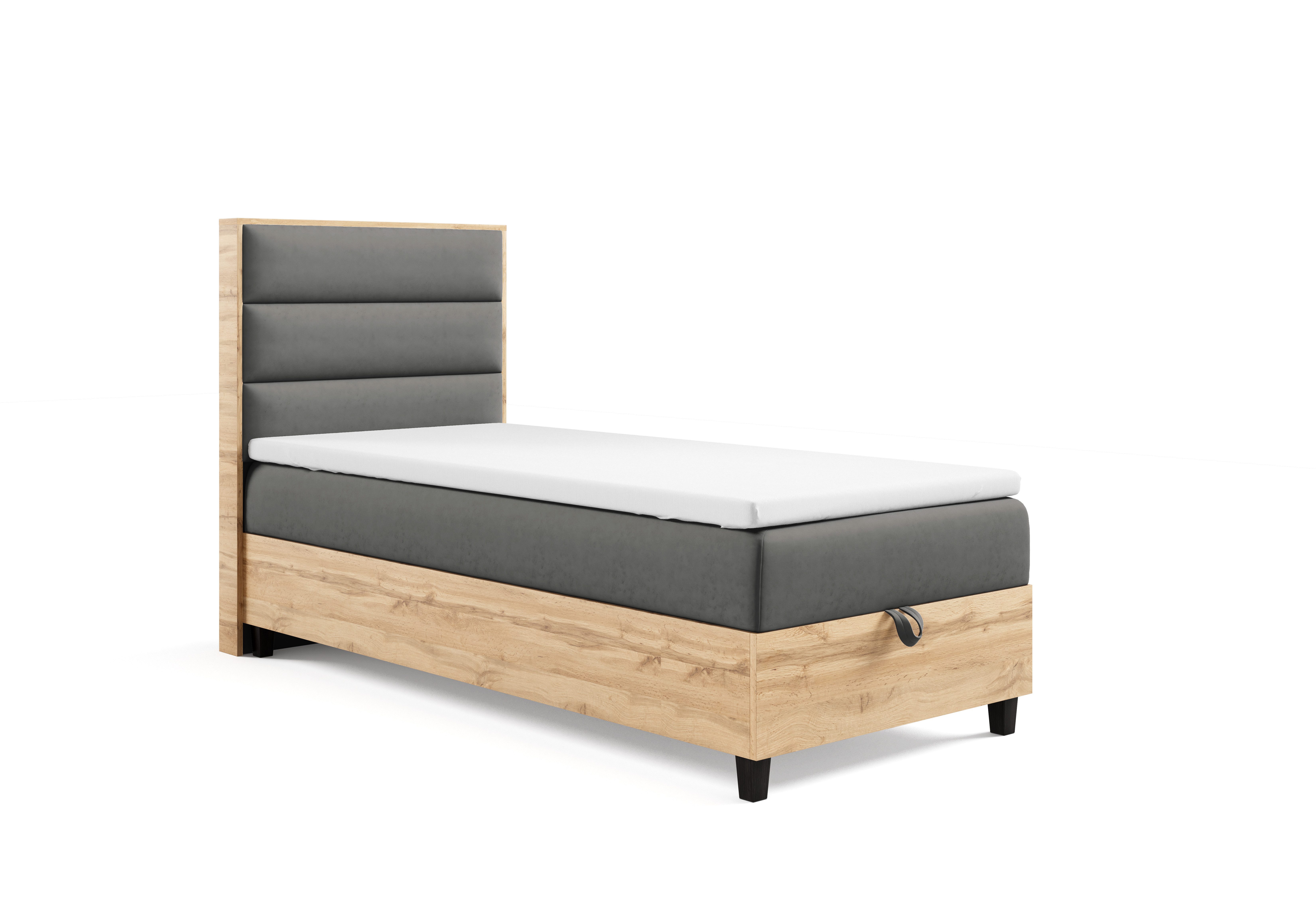 Best for Home Boxspringbett mit Bettkasten Trinity K-1 PLATE SINGLE inkl. 7 cm Topper (70x200 80x200 90x200 100x200 cm), Verschiedene Liefermöglichkeiten, TOP Preis-Leistungs-Verhältnis