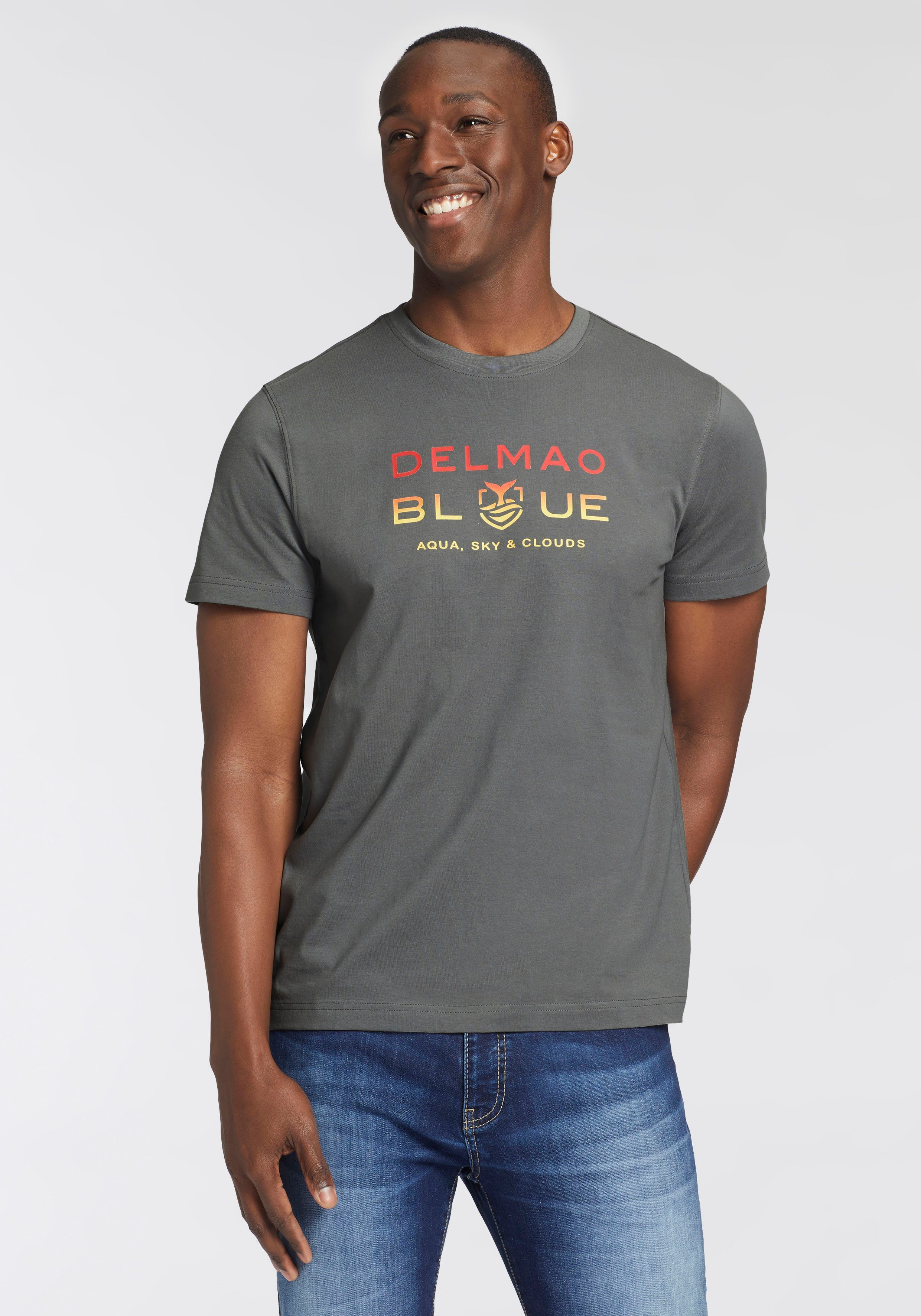 DELMAO T-Shirt Kurzarm, bedruckt, Rundhals, aus günstig online kaufen