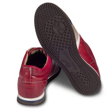 Kamo-Gutsu Leder Sneaker rot / weiß / blau / grau (SCUDO-005 rosso combi) Sneaker Handgefertigt in Italien