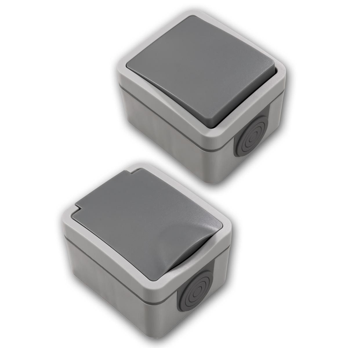 McPower Aufputz-Steckdose FIX Set "Starter" 8-teilig IP54 230V~ Steckanschlu