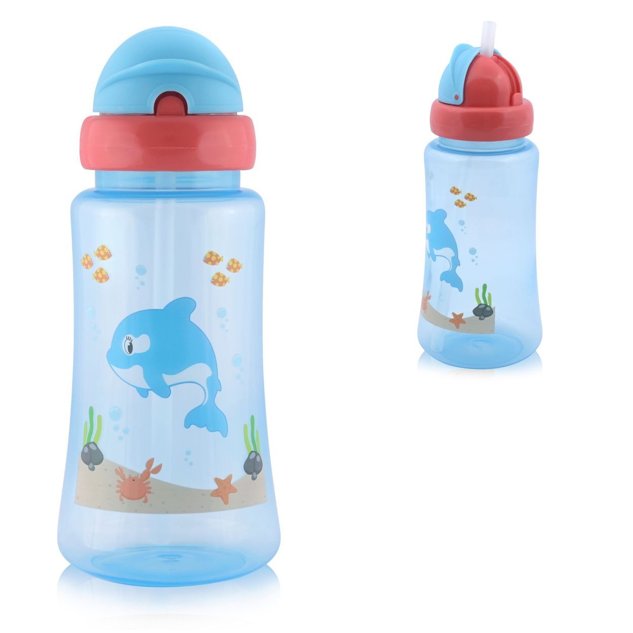 Baby Care Trinkflasche Sport Sipper 330 ml, Silikon, Kunststoff, deckel, Schutzdeckel, ab 6 Monate, Babyflaschen