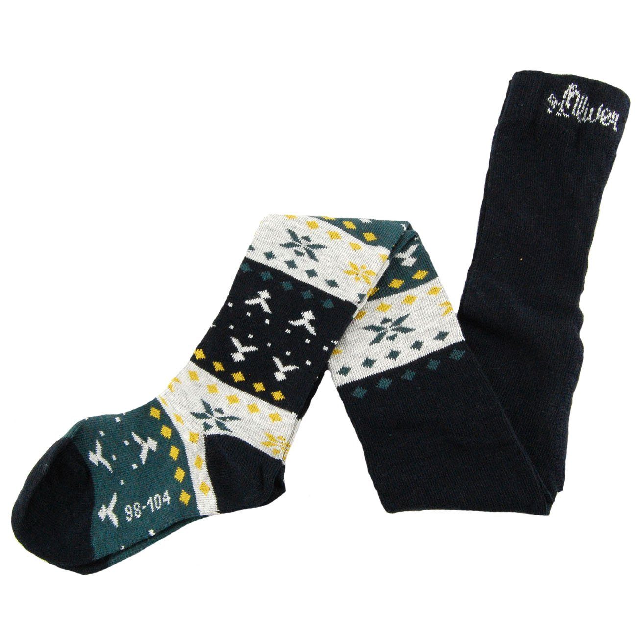 s.Oliver Strickstrumpfhose s.Oliver Socks (Set 1 St. 1 Paar) 1er Pack Kinder Mädchen oder Jungen Strumpfhosen Baumwolle Muster