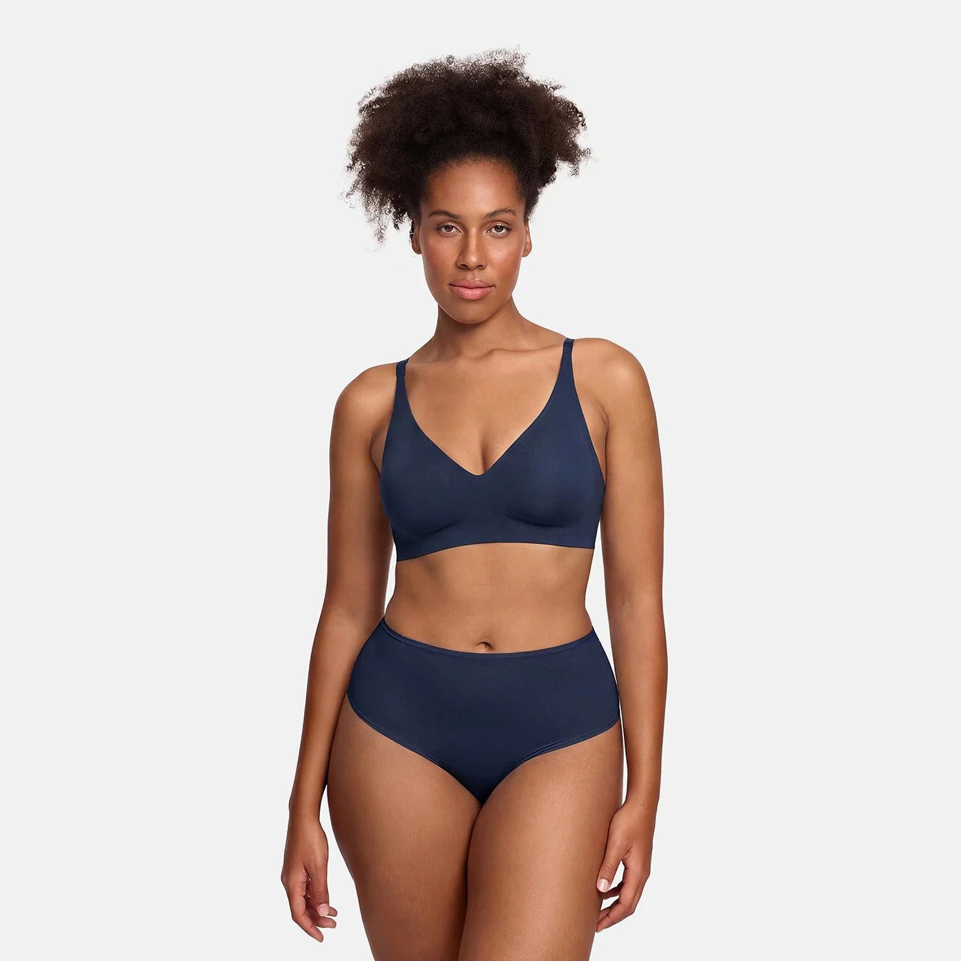 cfab (creamy fabrics) Bügelloser BH Comfort Push-Up BH-Navy Blue-2XL (1-tlg)