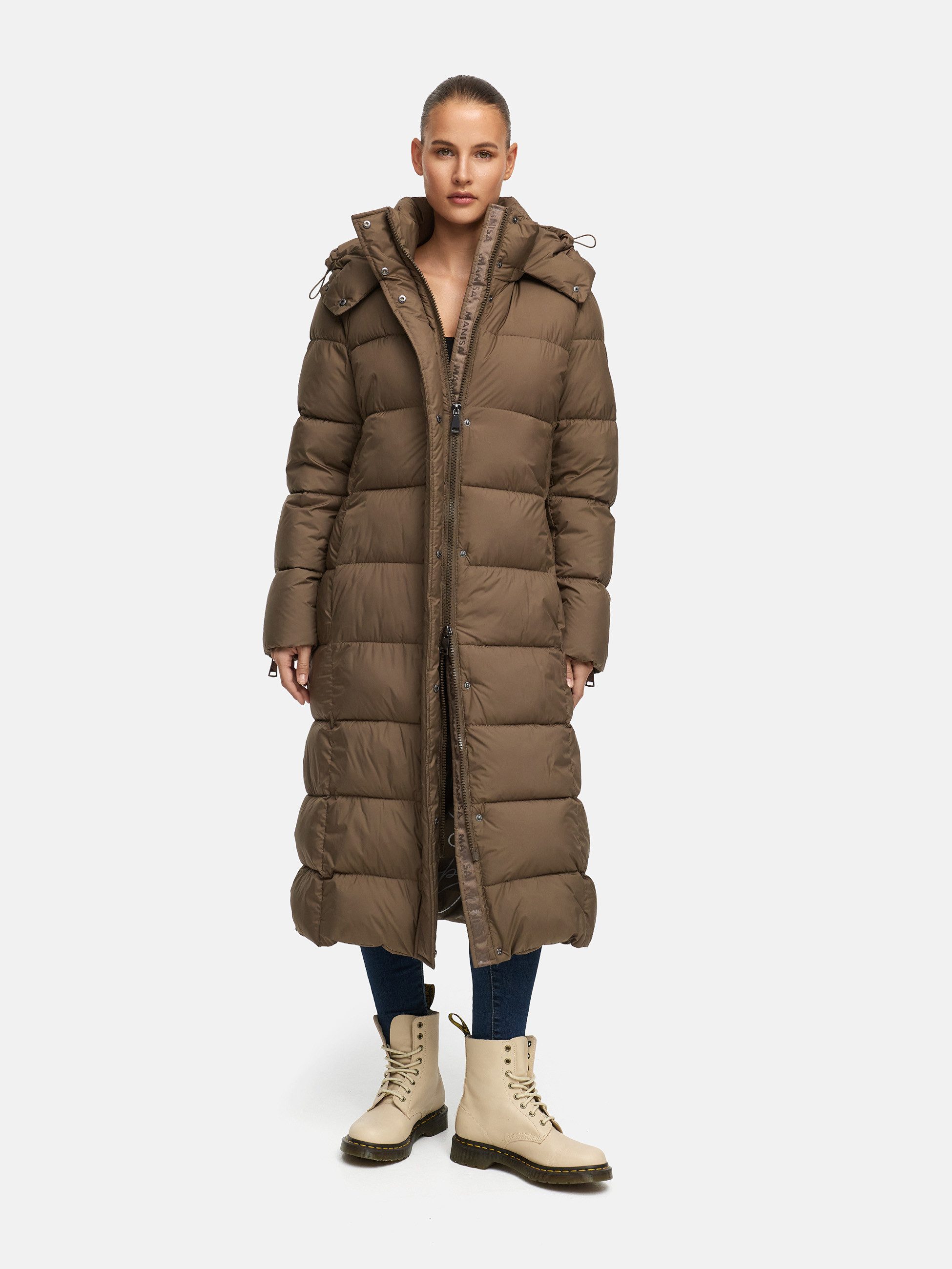 Manisa Steppjacke Fakedownmantel long