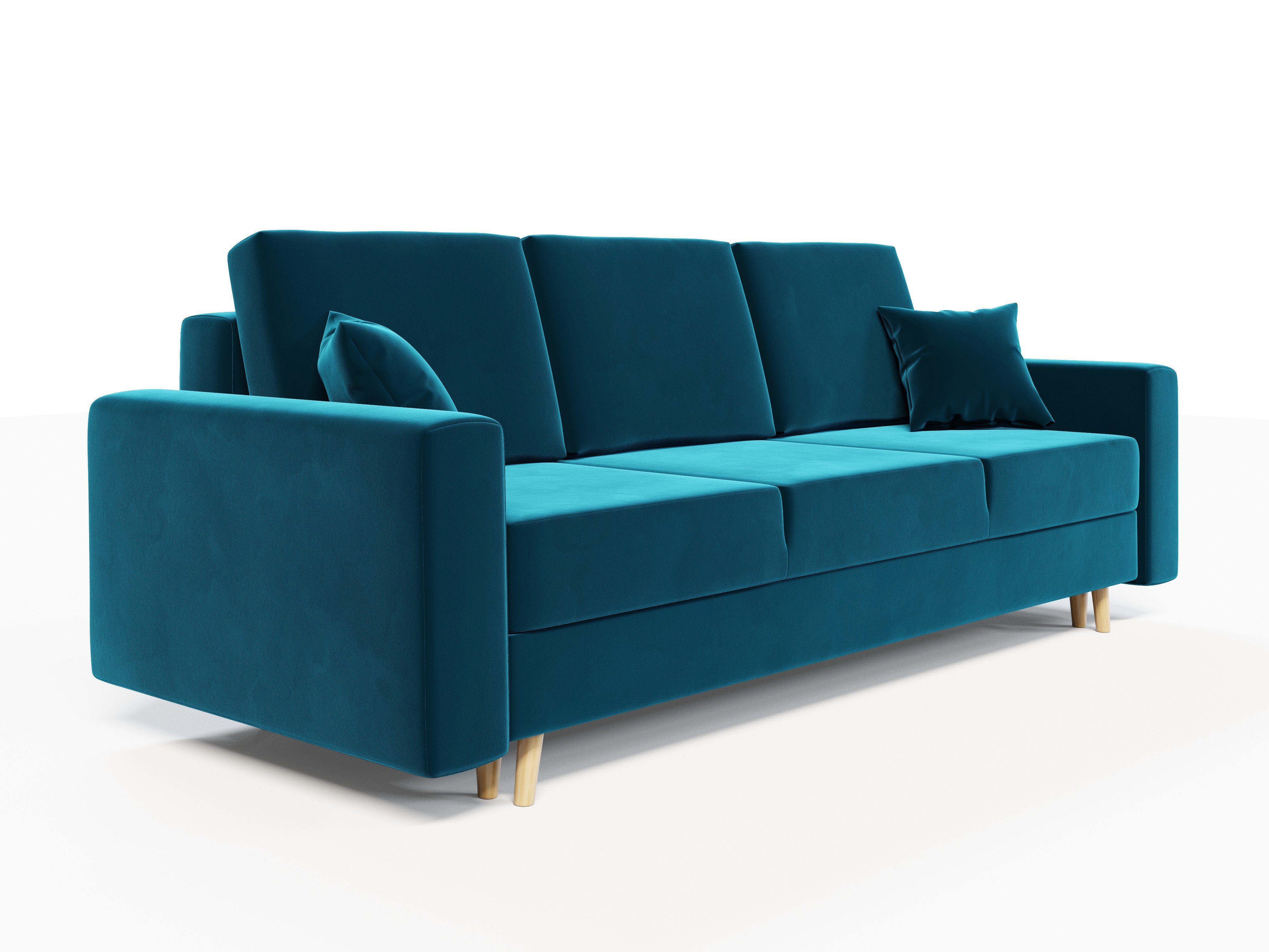 236cm COUCH Schlafsofa, pressiode mit Türkis Bettkasten KRONOS Sofa Schlaffunktion und