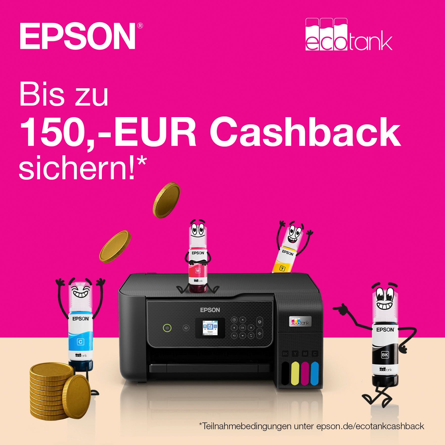 Epson EcoTank ET-2850 Tintenstrahldrucker, (WLAN (Wi-Fi), Wi-Fi Direct)