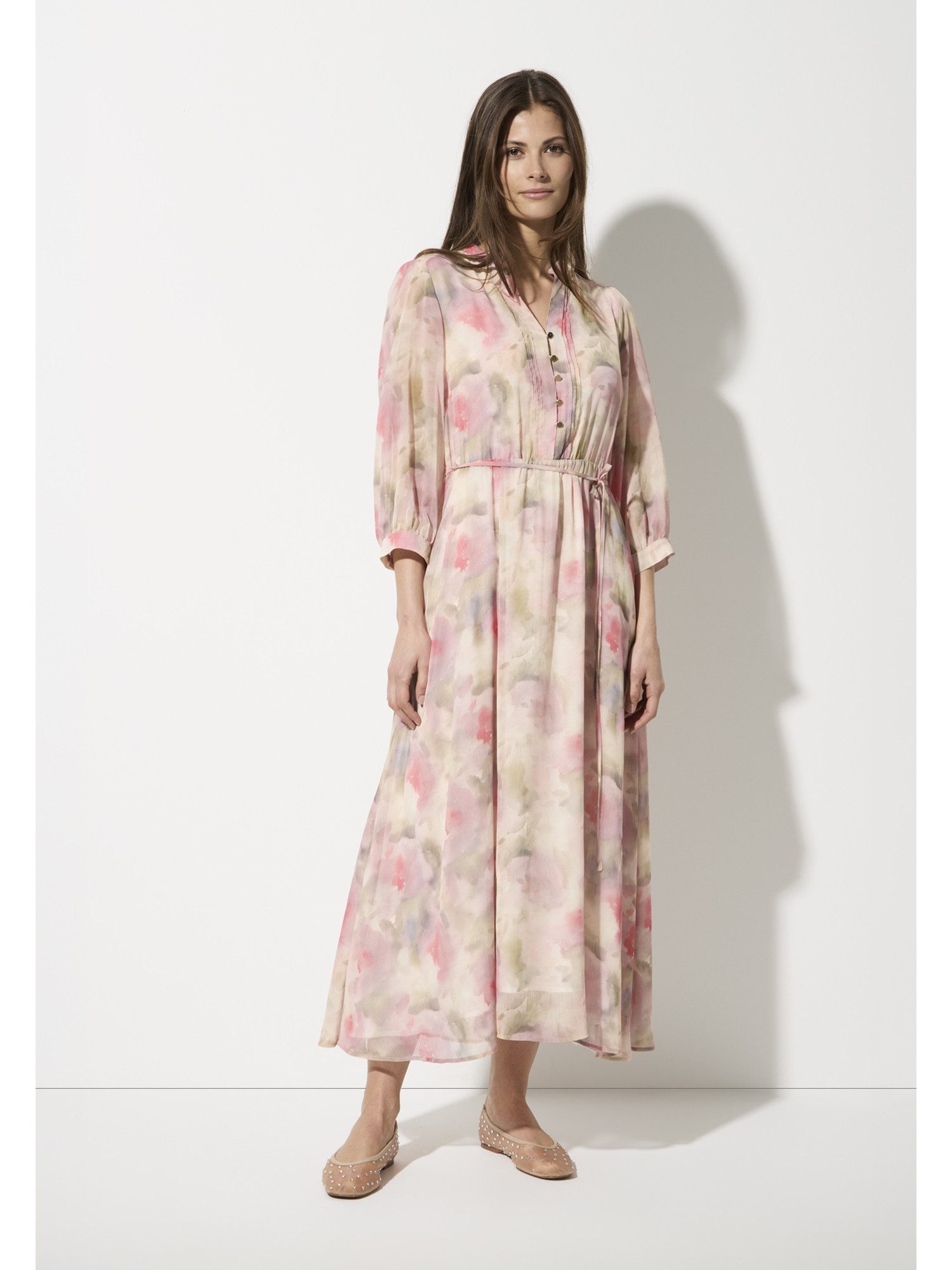 Blusenkleid Maxiblumenkleid