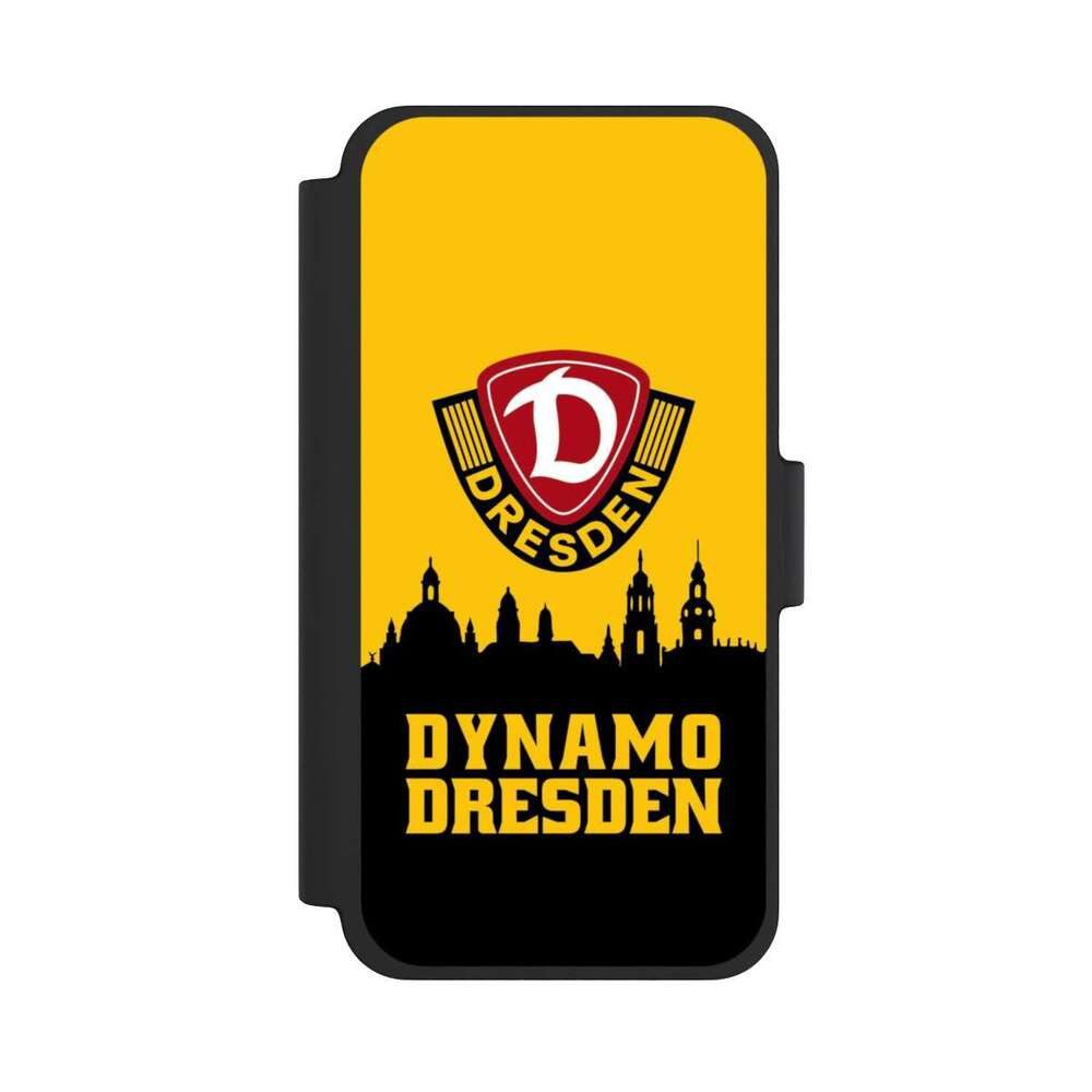 NIVOCASE Handyhülle SG Dynamo Dresden Skyline SGD Dynamo Silhouette Dresden, Apple iPhone 12 mini Klapphülle Handyhülle aus Kunst Leder