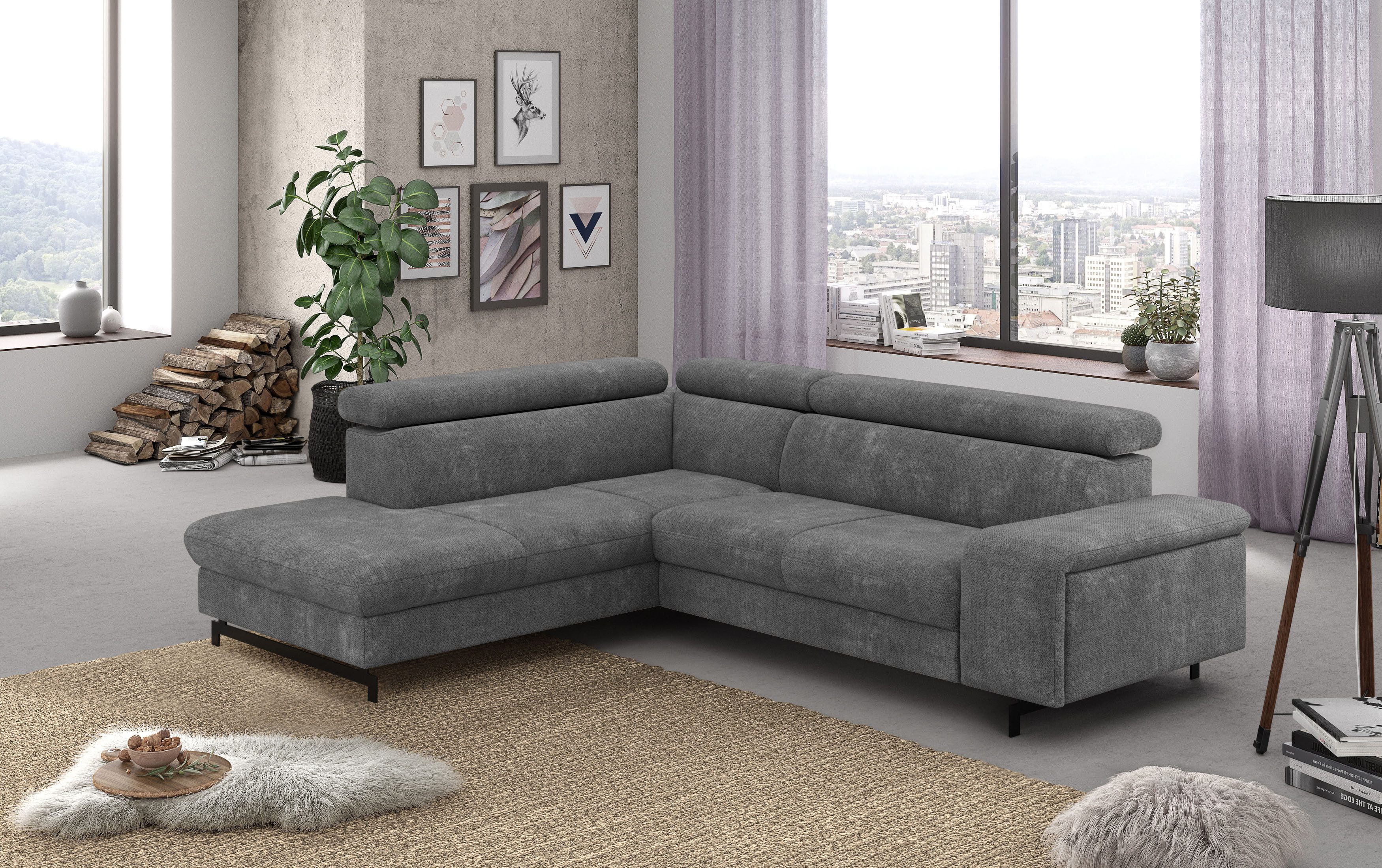 COTTA Ecksofa "Emma L-Form", mit Kopfteilverstellung, wahlweise mit Bettfun günstig online kaufen