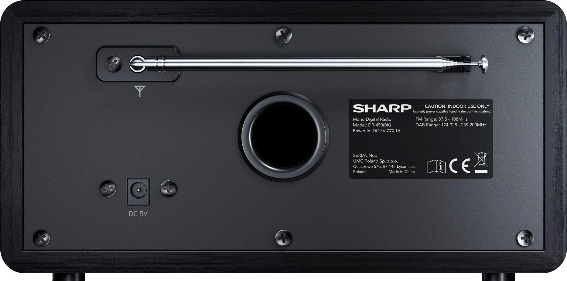 Sharp DR-450 Digitalradio W) RDS, 6 (DAB), (Automatische FM-Tuner Senderverfolgung, schwarz mit (DAB) Digitalradio