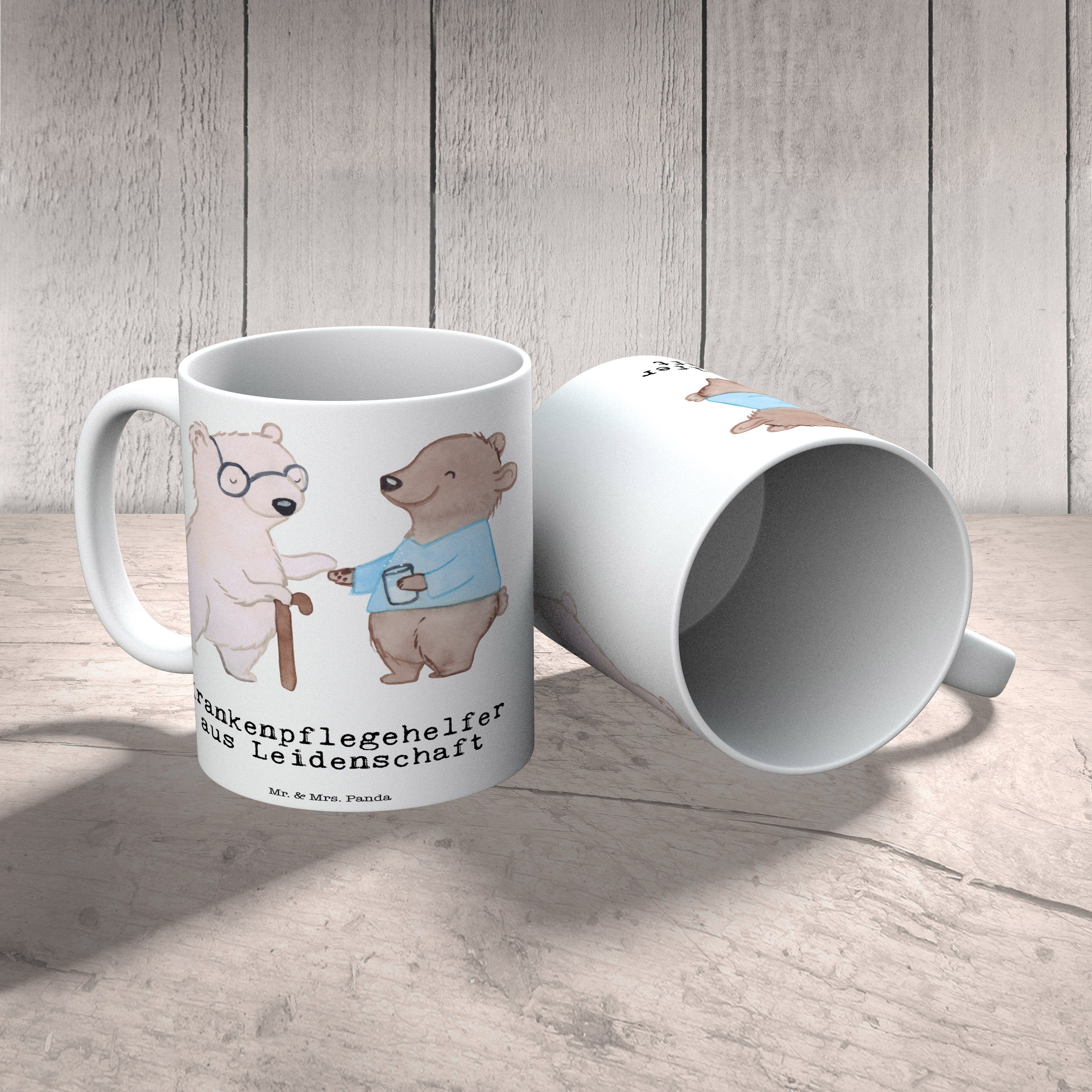 Mr. & Mrs. Panda Tasse Keramik Leidenschaft Kaffeebecher, Weiß Krankenpflegehelfer - aus Geschenk, 