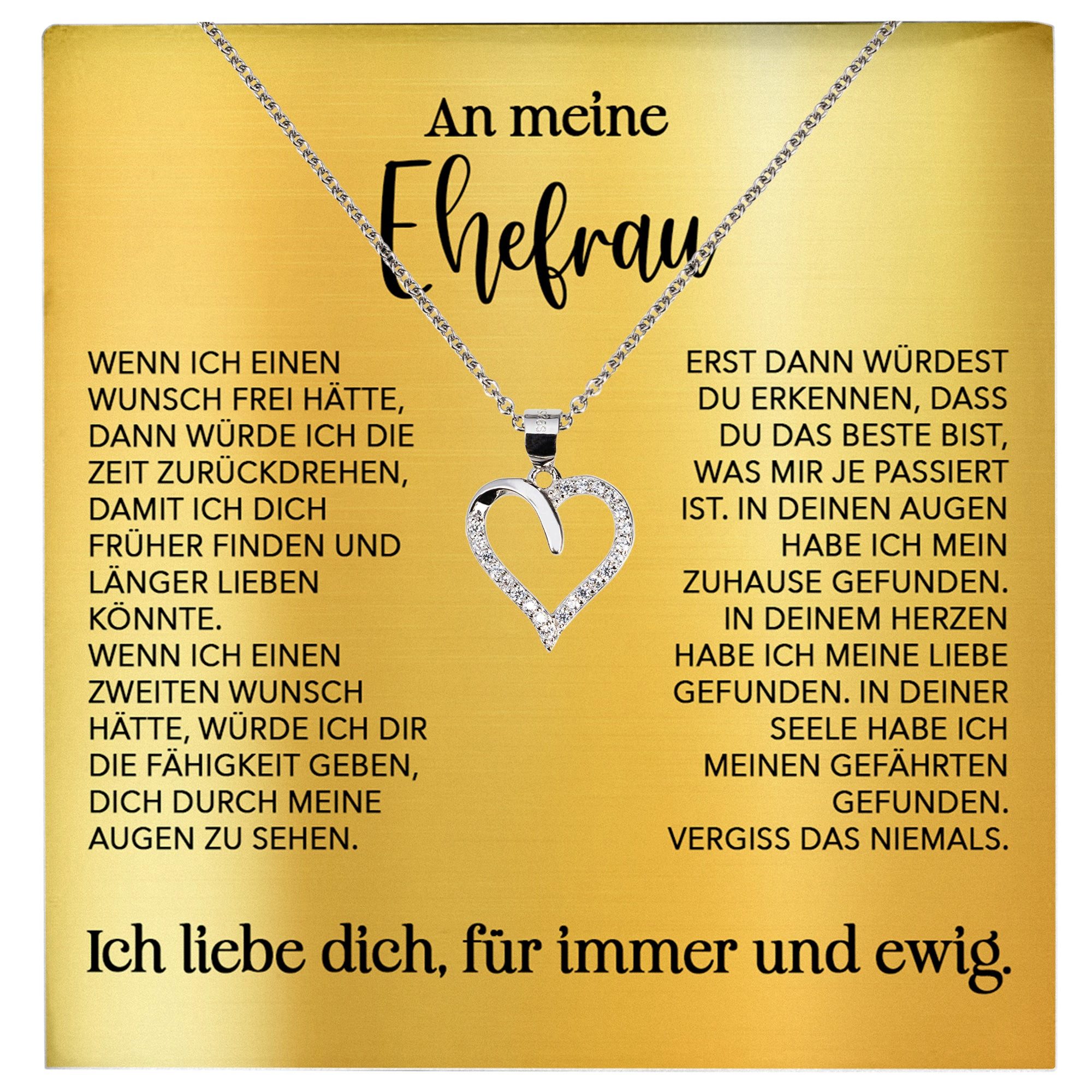 Schmuckset Ehefrau Hochzeitstag Valentinstag Ich Liebe Dich Geschenk Halskette