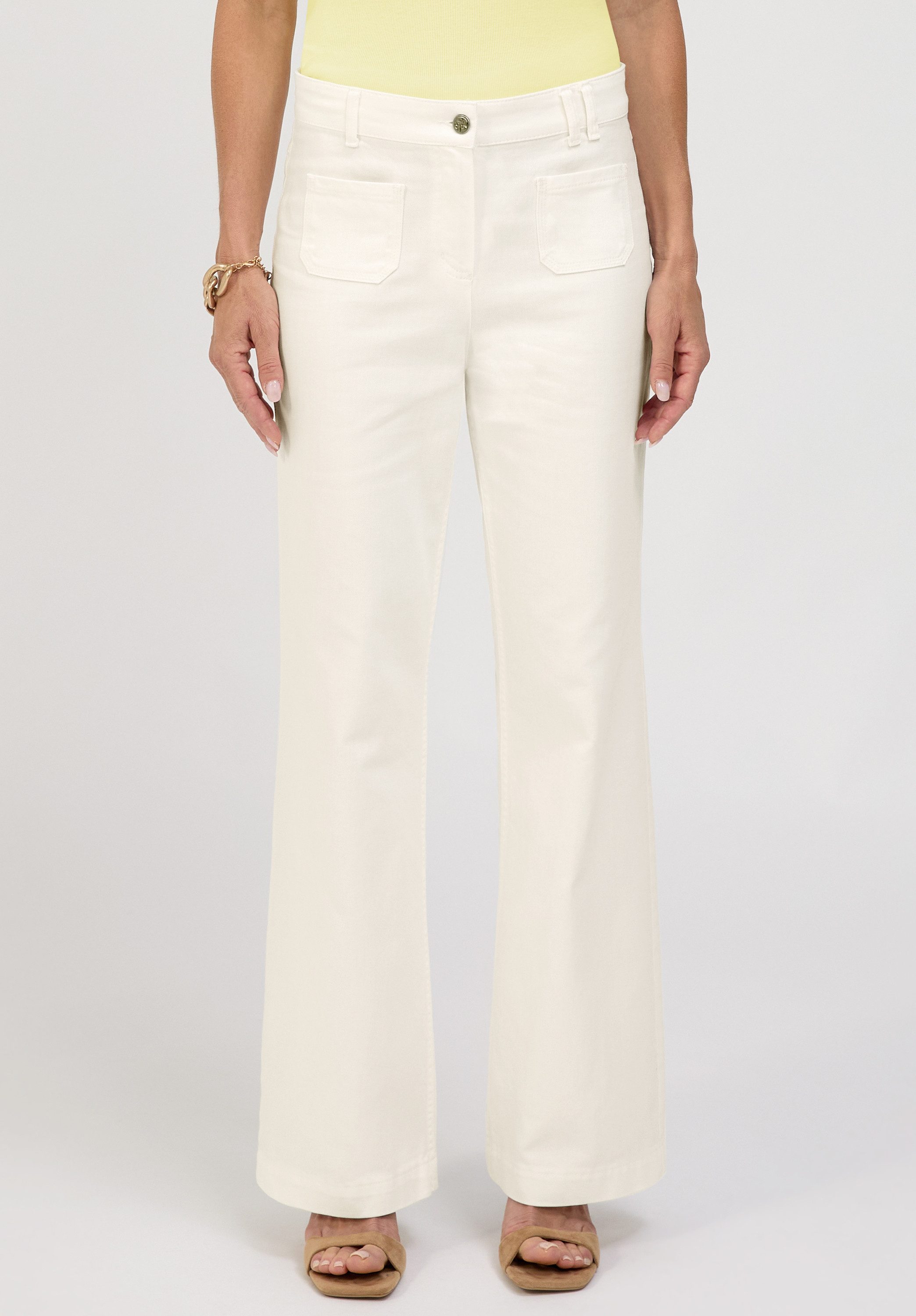 bianca Stretch-Hose MELBOURNE aus elastischem white Denim