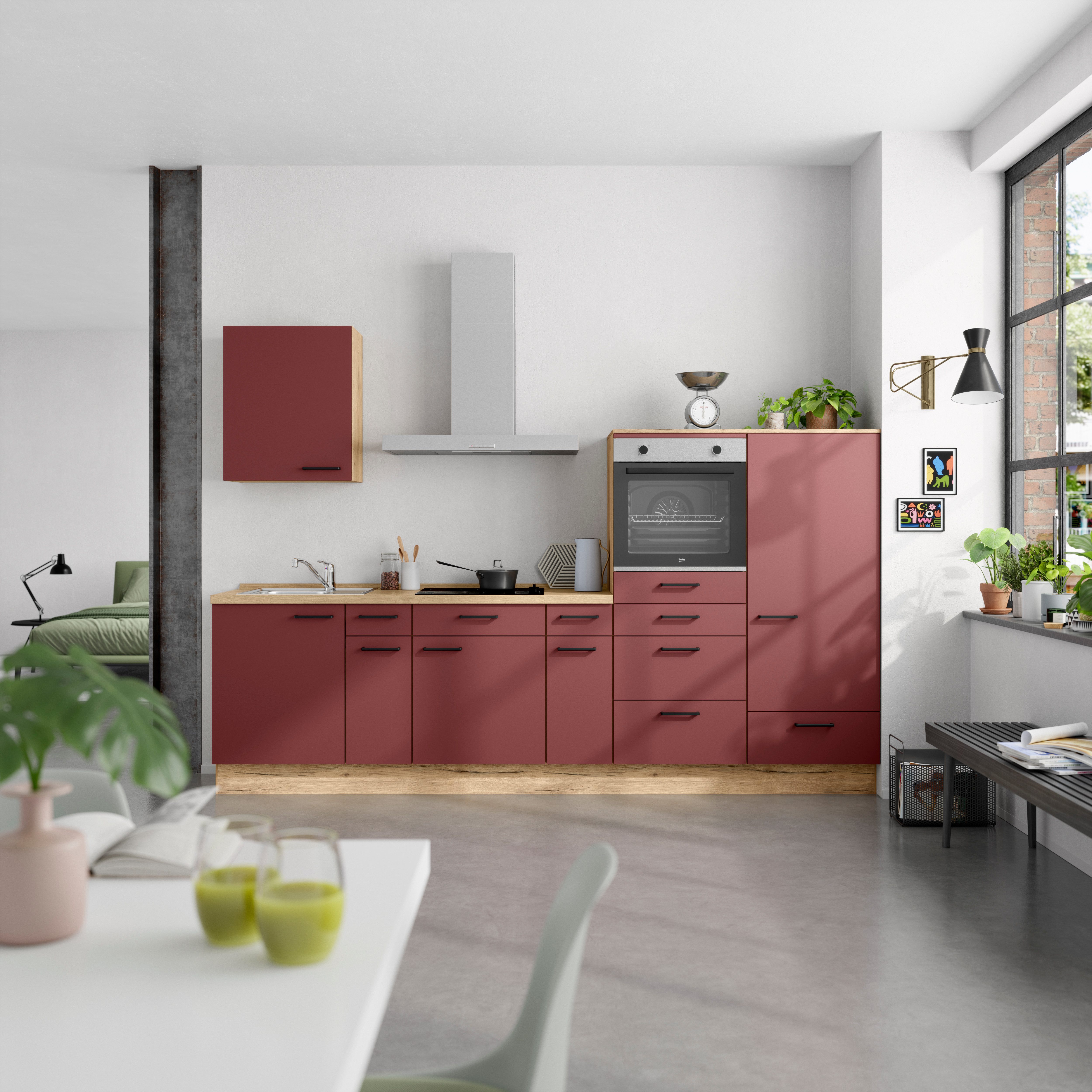 nobilia® Küchenzeile "Easytouch I", NEU: individuell anpassbar mit gratis Profi-Beratung, vormontiert, Breite 300 cm, Ausrichtung wählbar, wahlw. mit E-Geräten