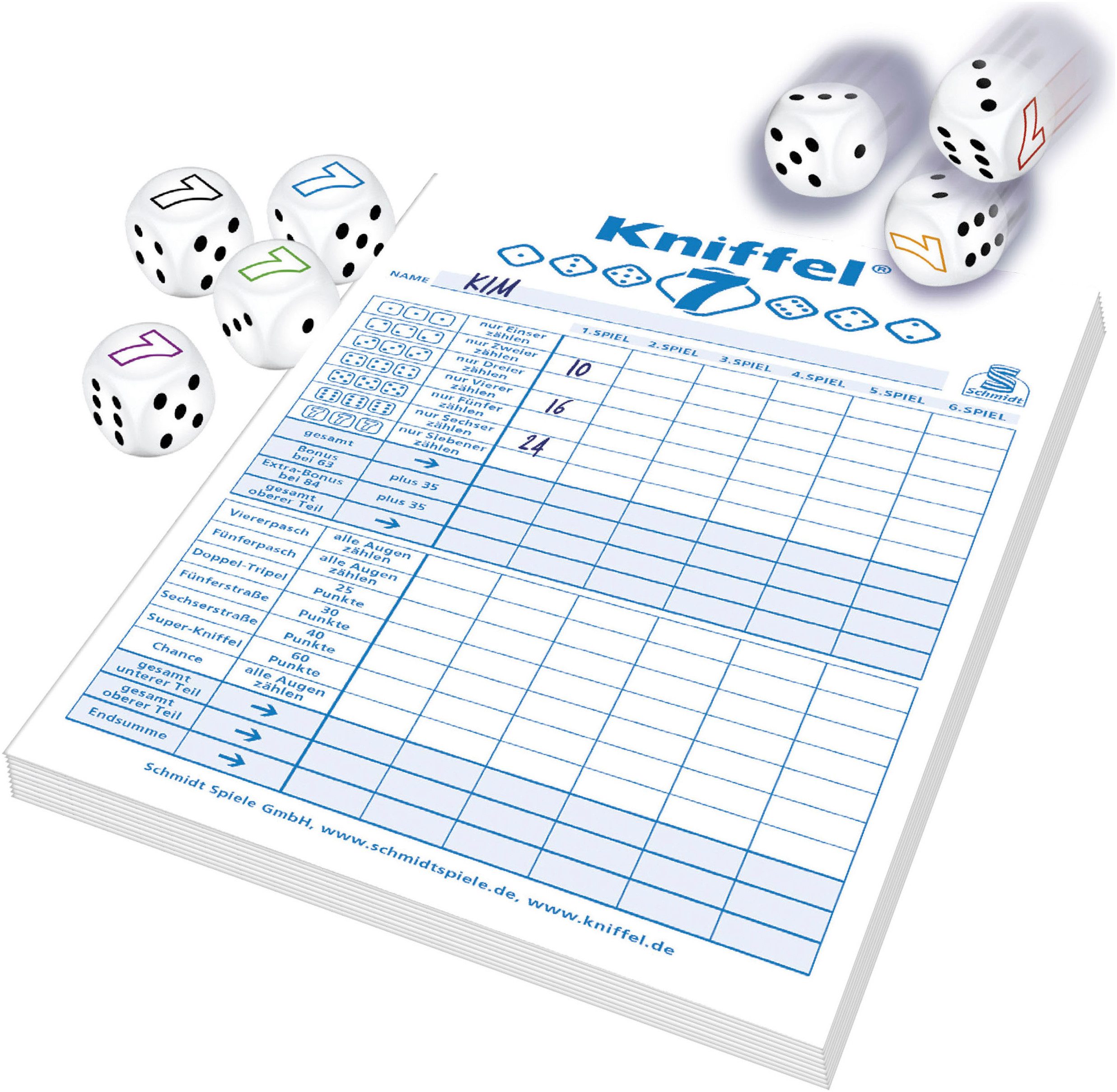 Schmidt Spiele Spiel Kniffel®7, Familienspiel