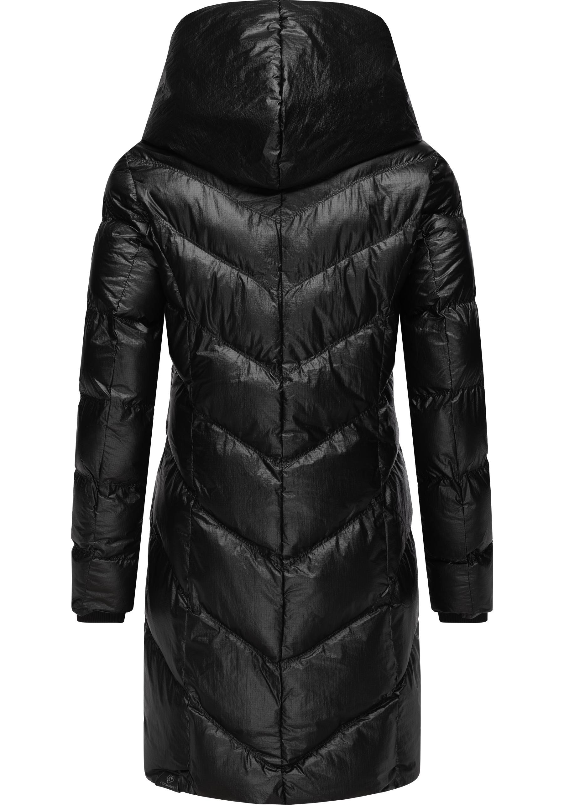 Ragwear Kurzmantel Natalka Bling Damen Wintermantel in schimmernder Optik