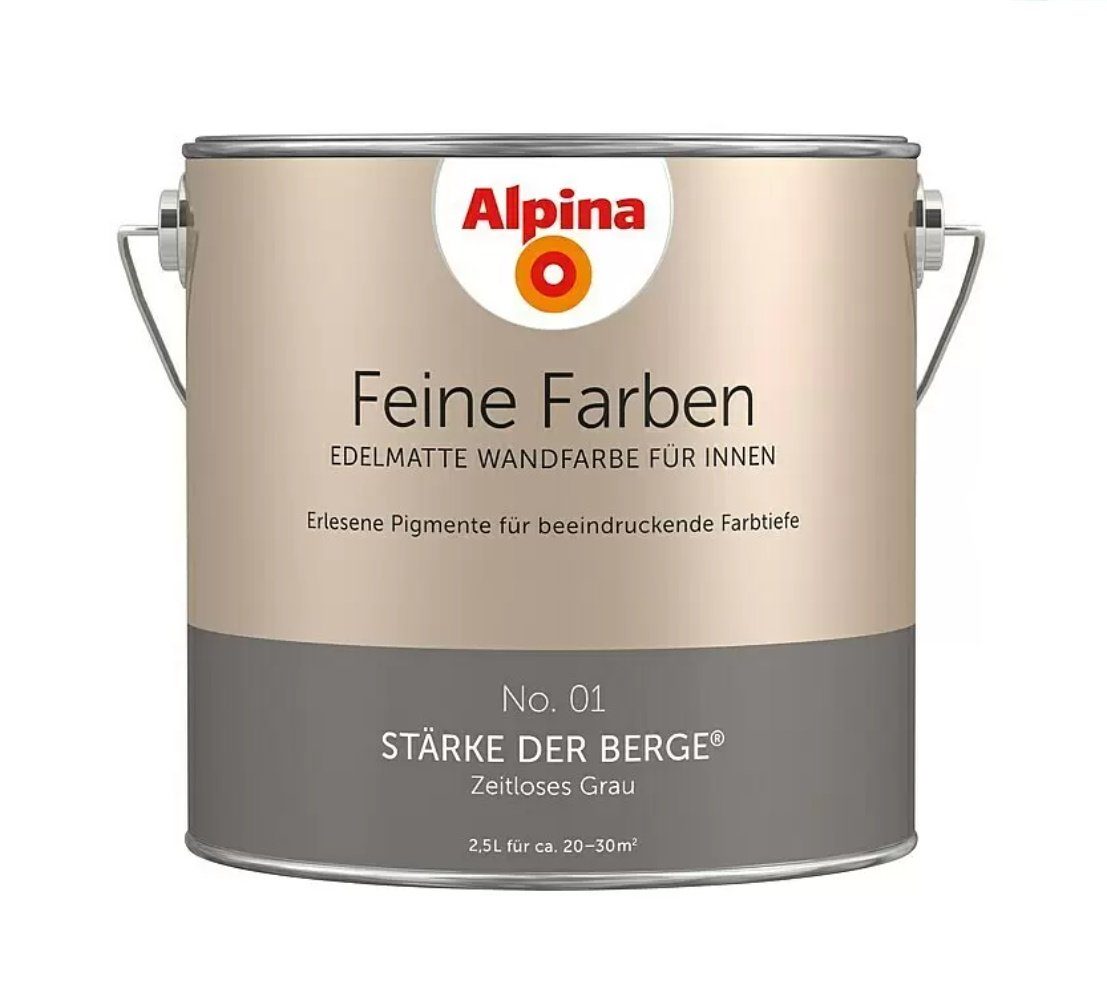 *Alpina* Wand- und Deckenfarbe Feine Farben 2,5 Liter No. 01 Stärke der Berge