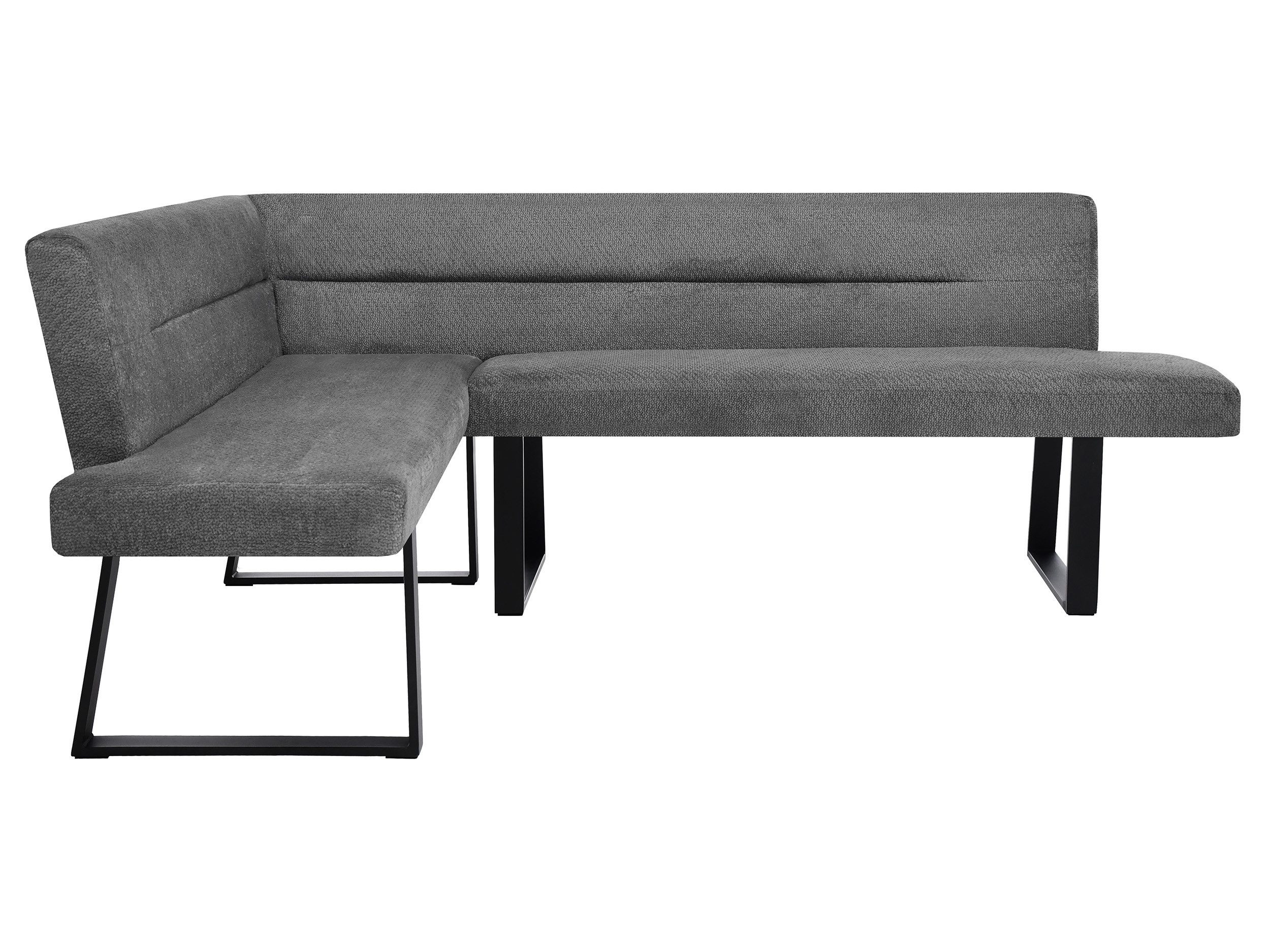 Beautysofa Eckbank CRESTO (Polsterbank für Esszimmer und Küche, Ecksofa für das Esszimmer mit schwarzen Metallbeinen), moderne Esszimmerbank für die ganze Familie